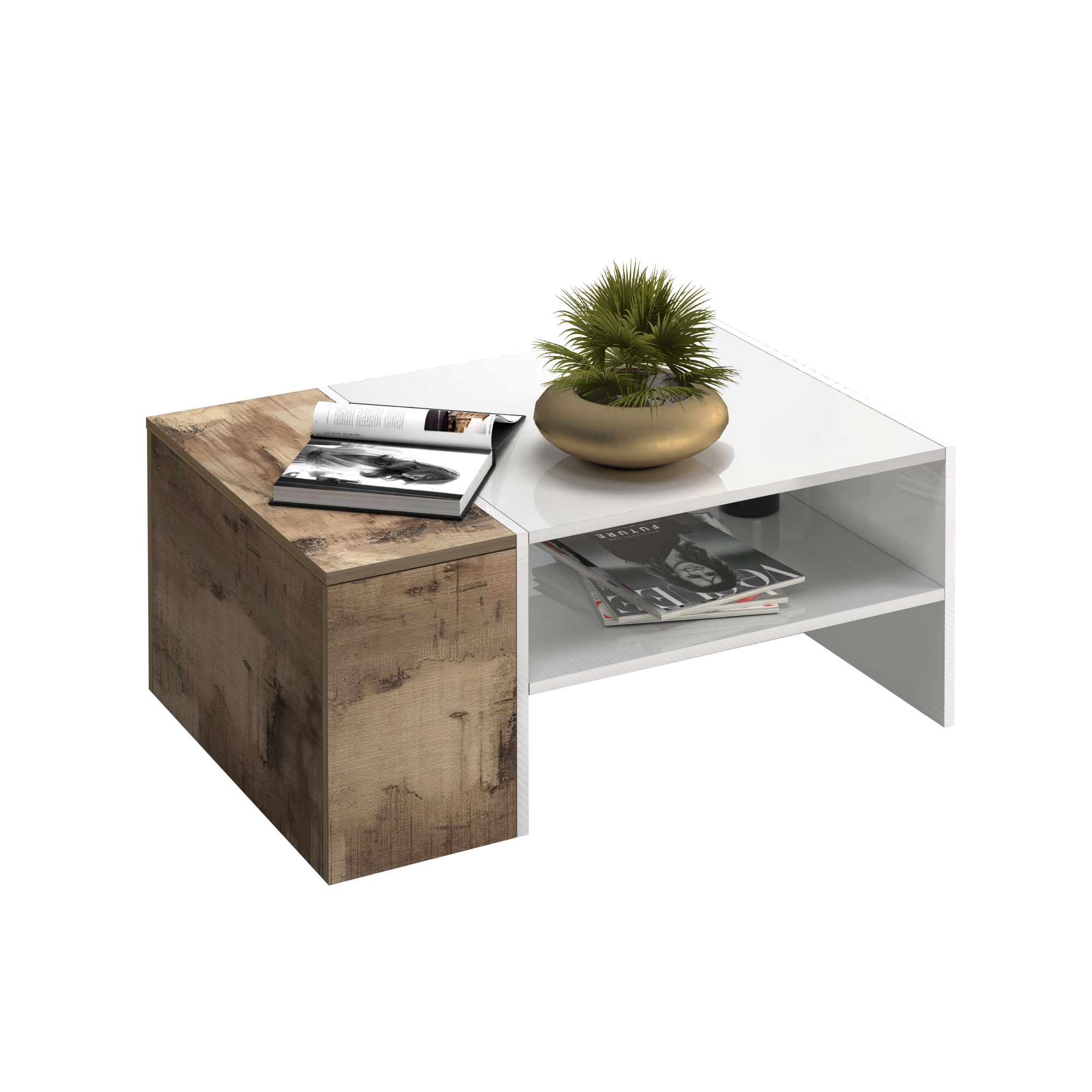 INOSIGN Couchtisch »Coro, Couchtisch, Couchtisch mit seitlichem Stauraum,Sofatisch«, Länge 90 cm, mit zwei Ablagefächern davon eines geschlossen
