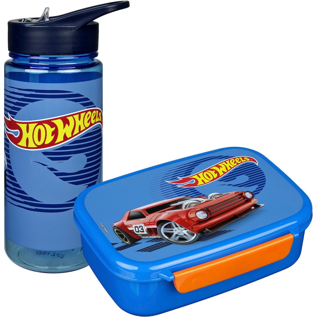 Scooli Lunchbox »Hot Wheels«, (Set, 2 tlg.), Brotzeitdose & Trinkflasche