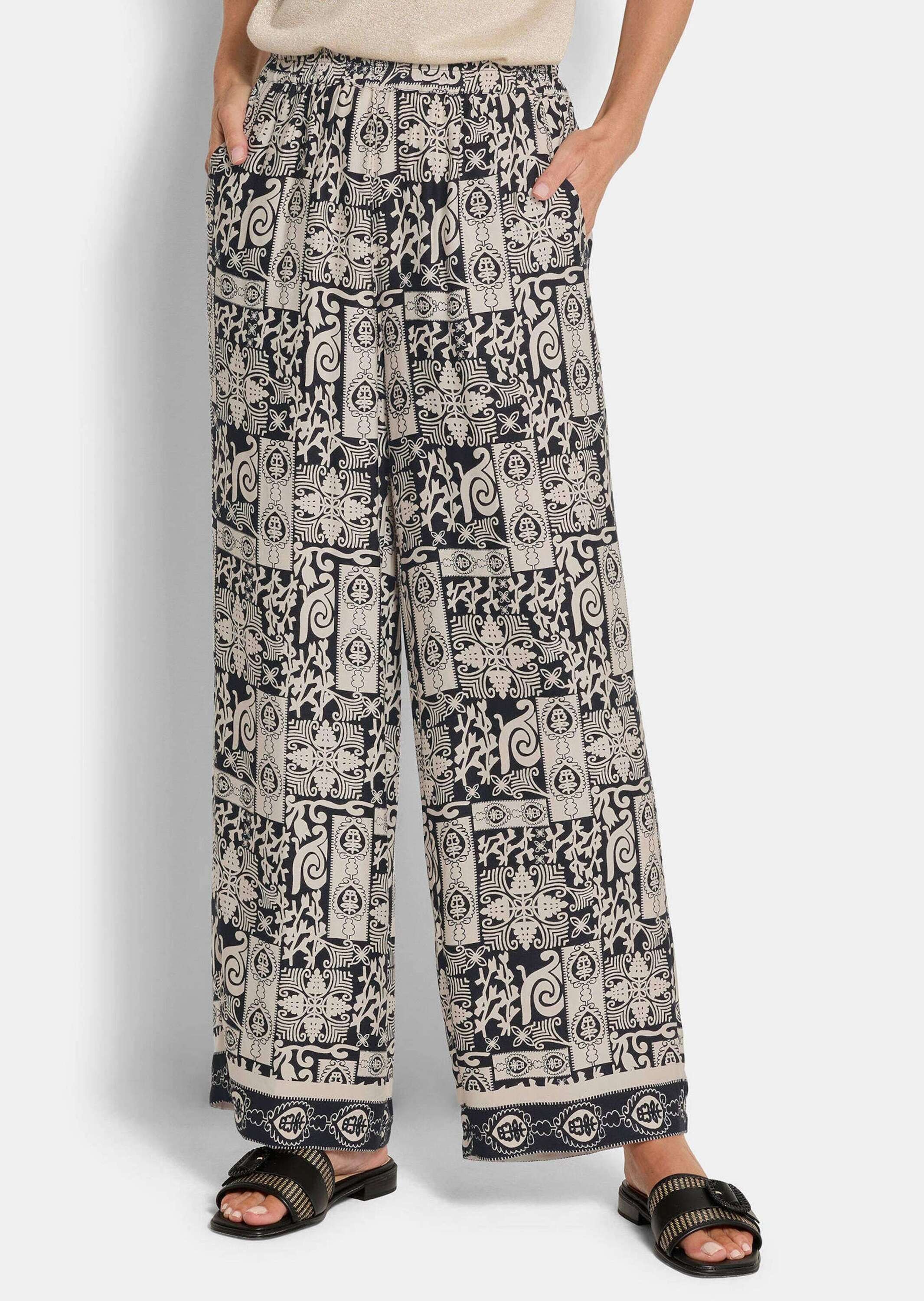 GOLDNER Stoffhose »Weite Hose VERA aus Viskose-Satin«