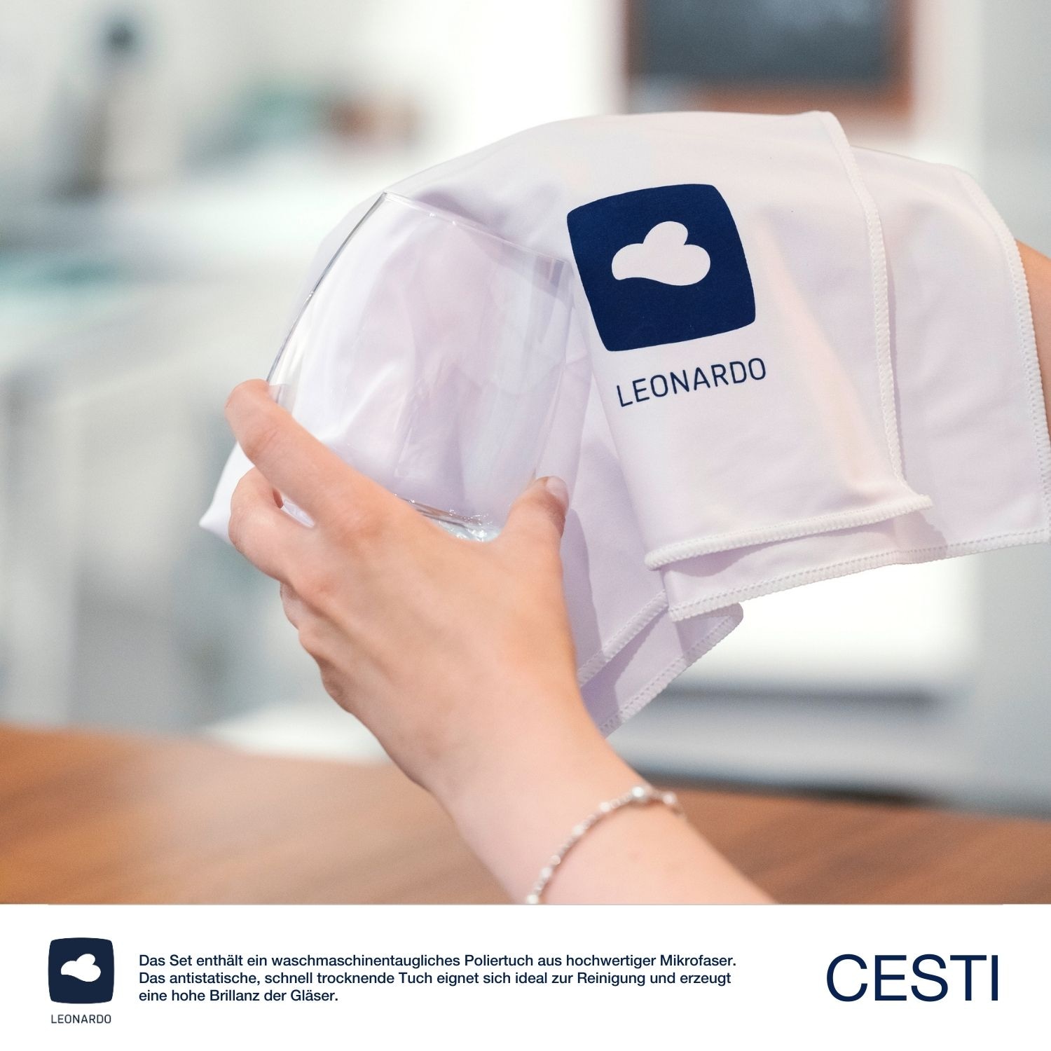 LEONARDO Gläser-Set »Trinkgläser CESTI + Poliertuch« 6 Trinkgläser mit Poliertuch