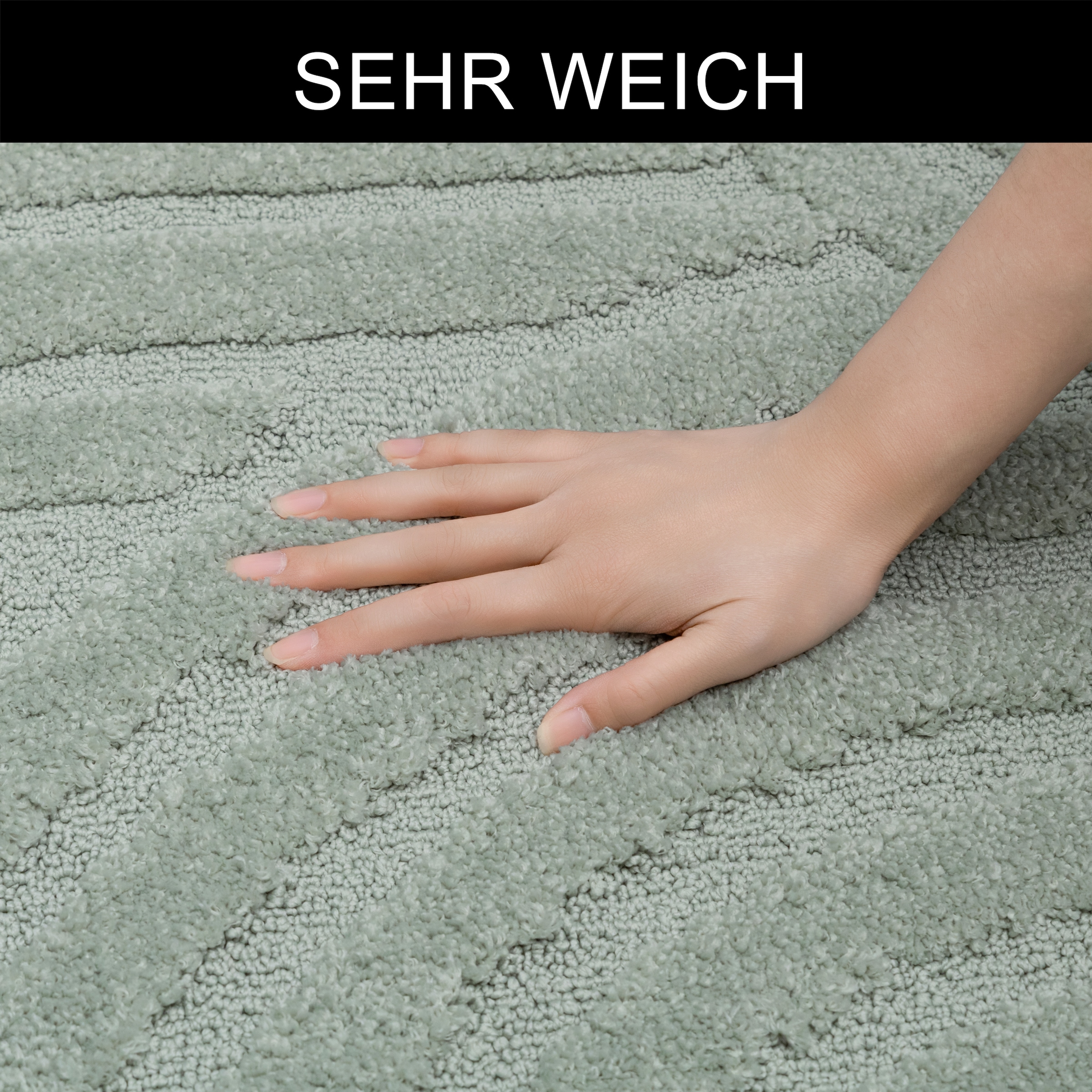 OTTO home Badematte »Regona Scandi, Badvorleger, Badezimmer Teppich, Duschvorleger« Höhe 10 mm rutschhemmend beschichtet strapazierfähig Badteppich, Uni Farben, Hoch-Tief-Effekt, modernes Muster, Zen