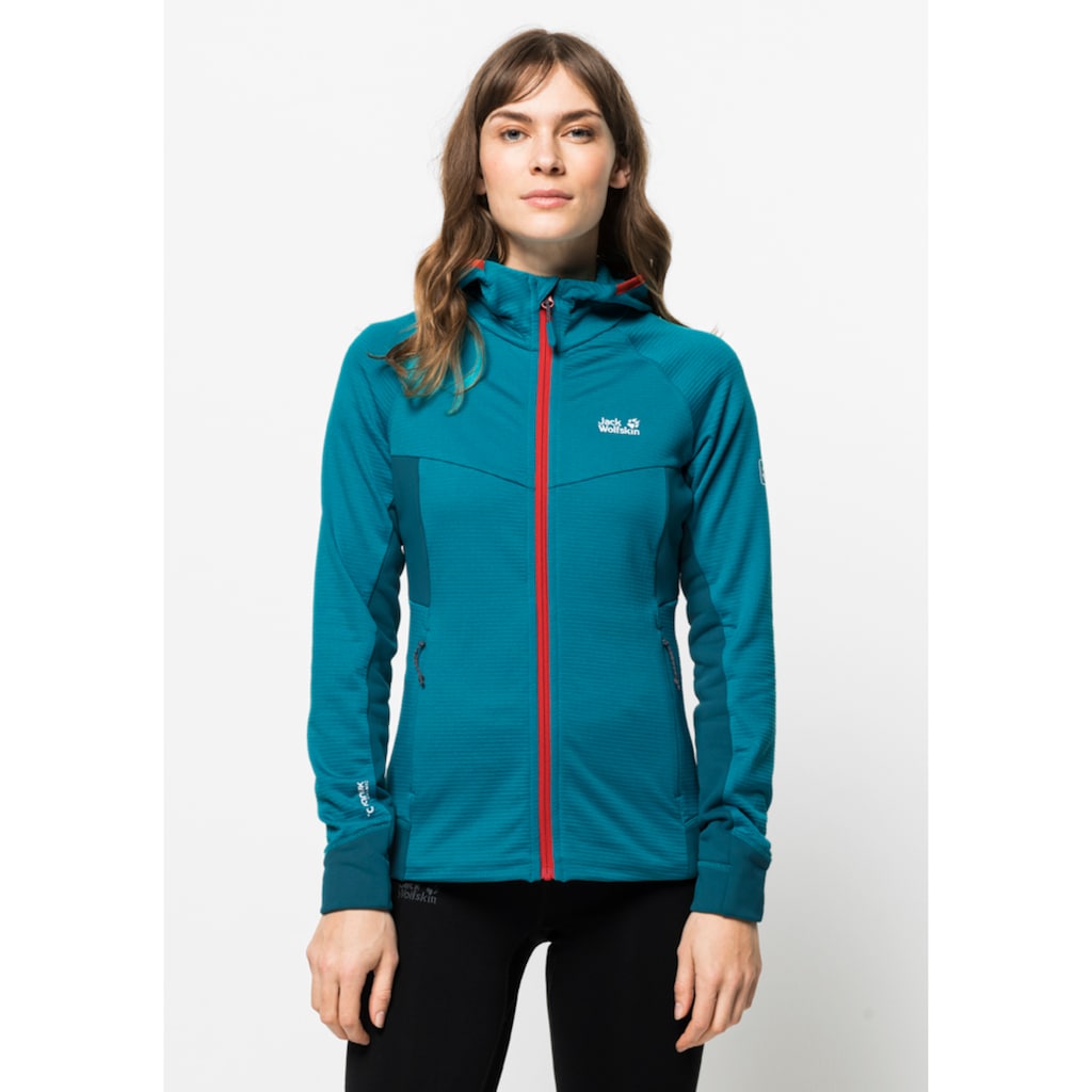 Jack Wolfskin Kapuzenfleecejacke »HYDRO GRID FLEECE W«, mit Kapuze