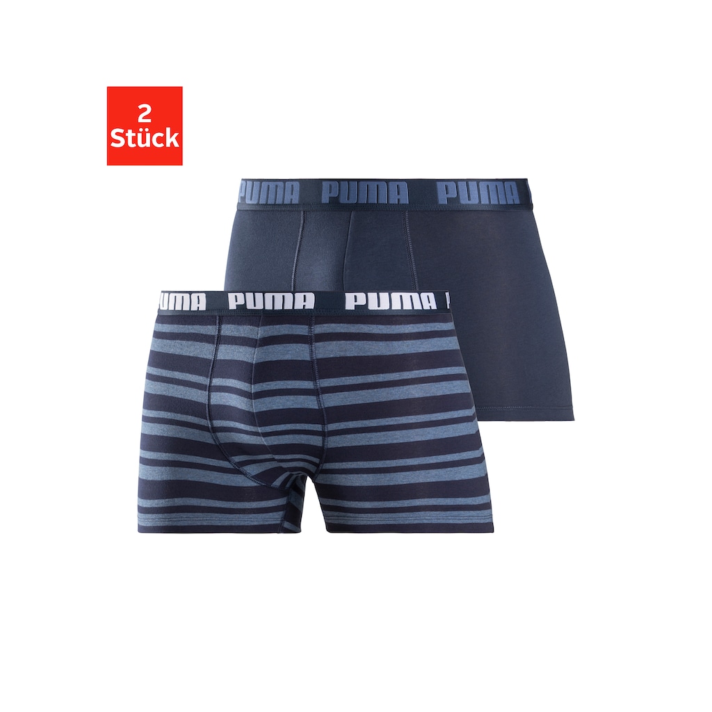 PUMA Boxer, (Packung, 2 St.), Streifen und Uni