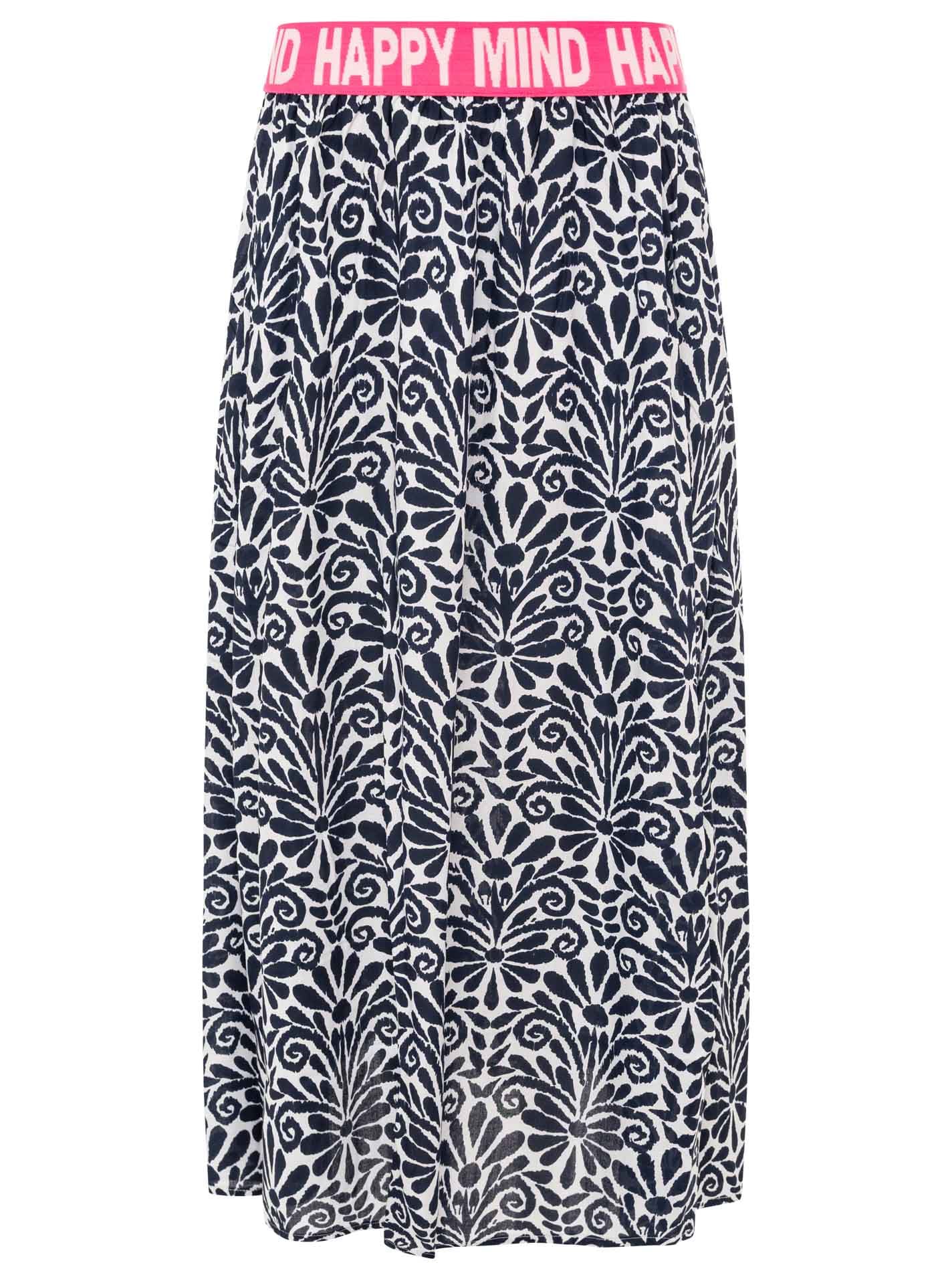 Zwillingsherz Maxirock »"Geometric Flowers"« Florales Muster, Gummizug mit Schrift, leichtes Material, knöchellang