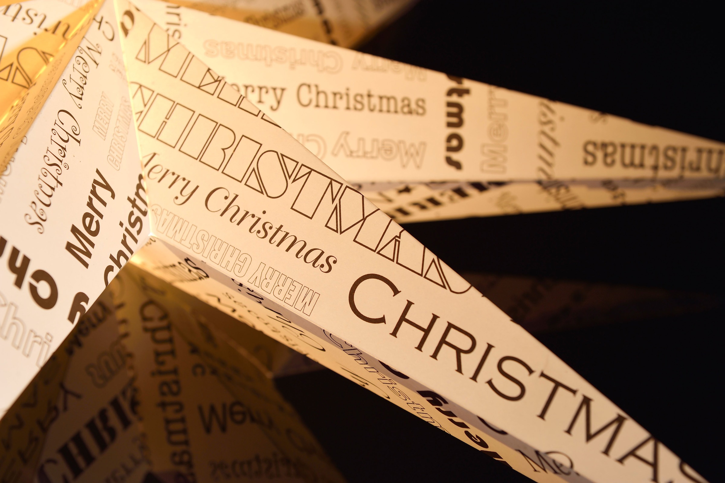 KONSTSMIDE Dekostern »Weihnachtsstern, Weihnachtsdeko«, (1 schwarz Zacken weißer Papierstern, LED 7 Stern, bedrucktem bestellen Text, bei OTTO St.)