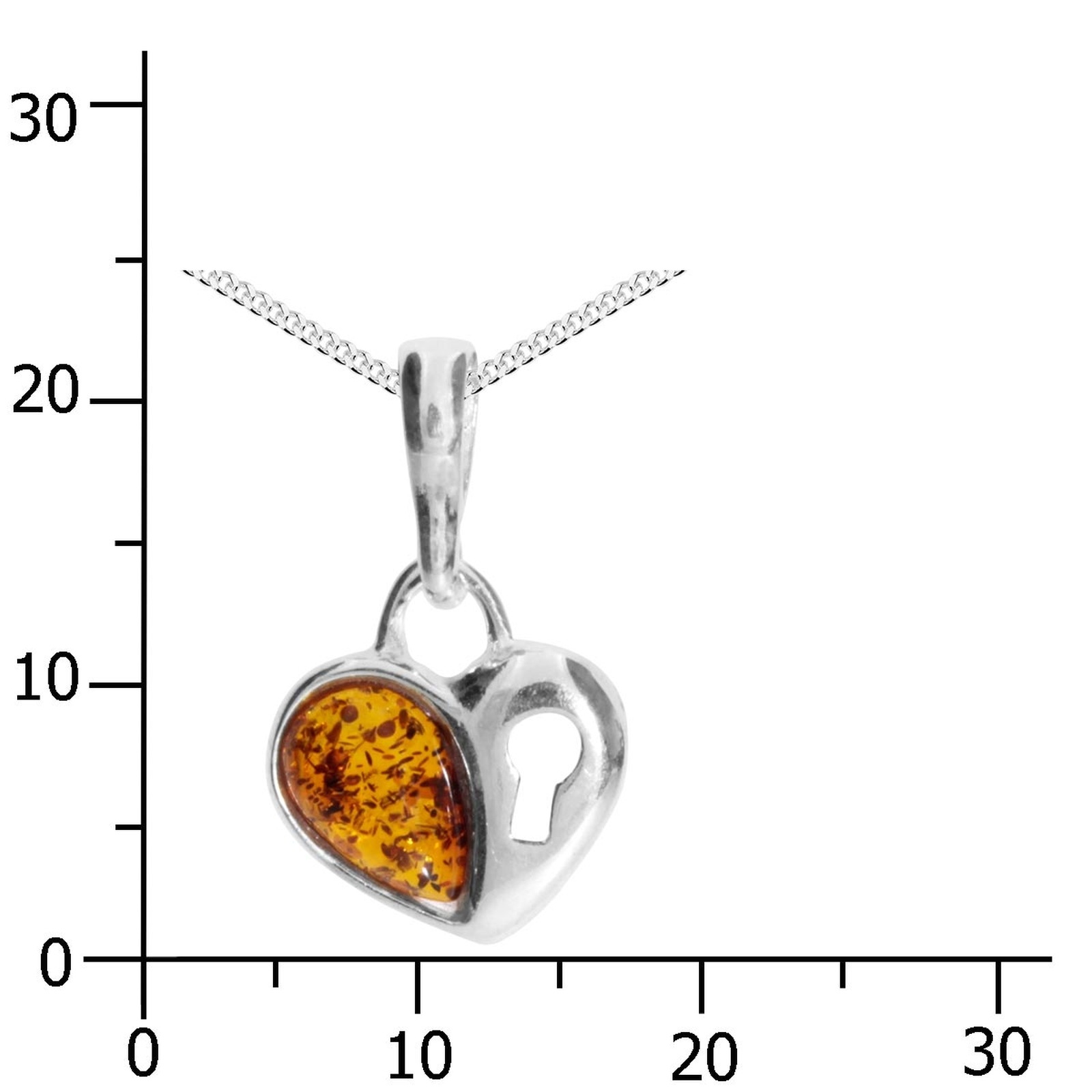 OSTSEE-SCHMUCK Kette mit Anhänger »- Herz - Silber 925/000 - Bernstein«