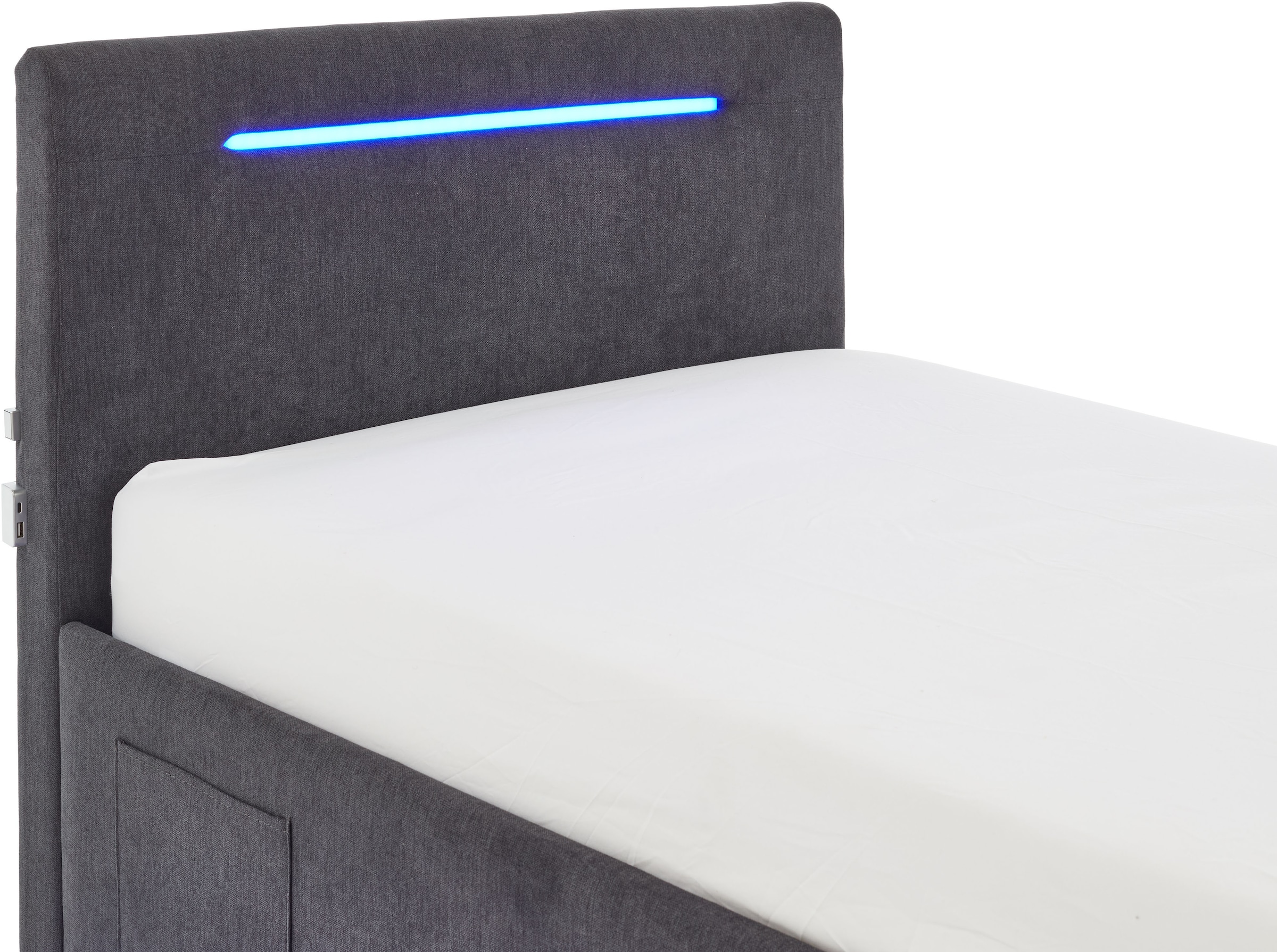 meise.möbel Polsterbett »CIRCLE inkl. LED-Beleuchtung & USB-Anschluss, wahlweise mit Bettkasten« erhältlich in den Breiten 90cm, 120cm & 140cm