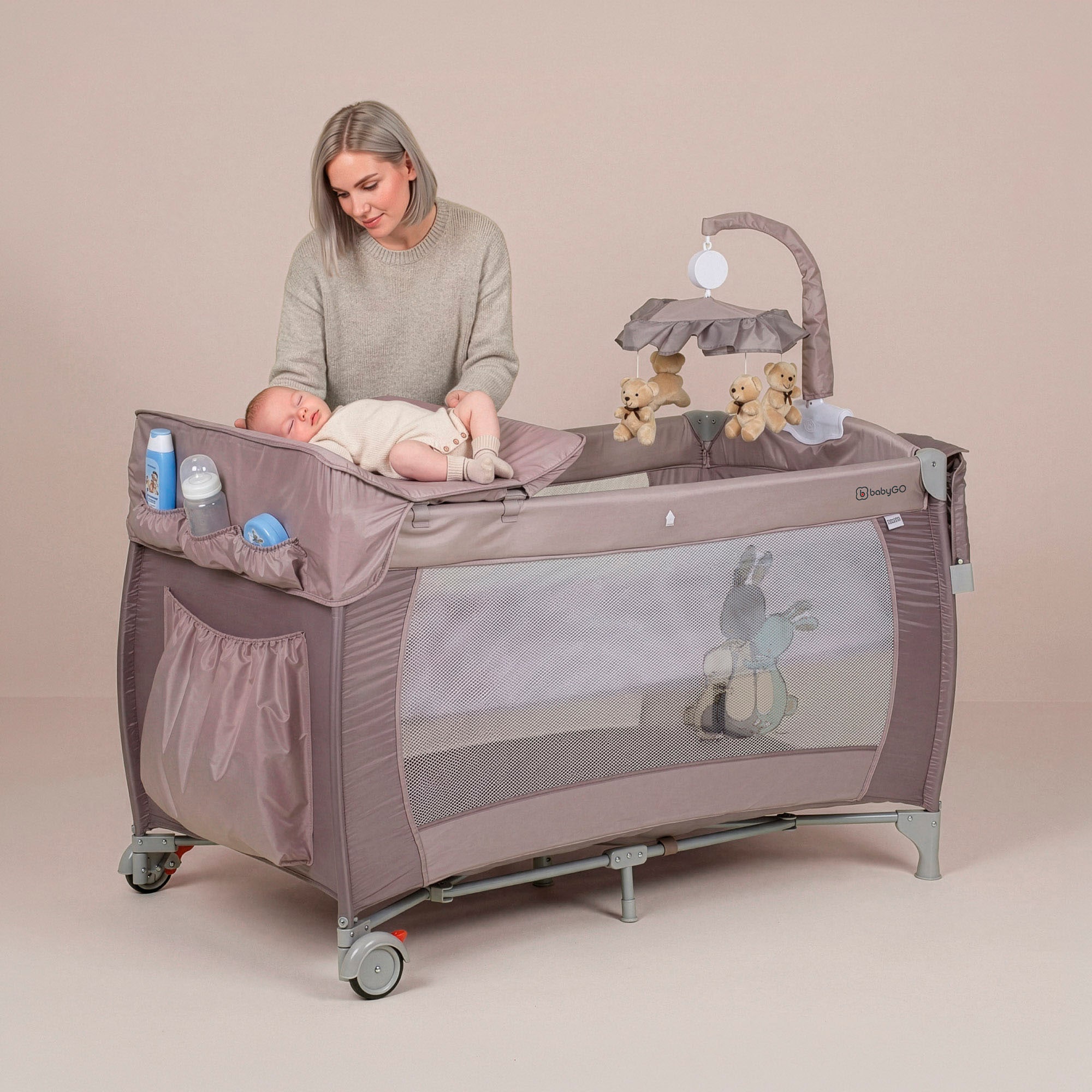 BabyGo »Sleeper Deluxe, beige« mit Musik-Mobile