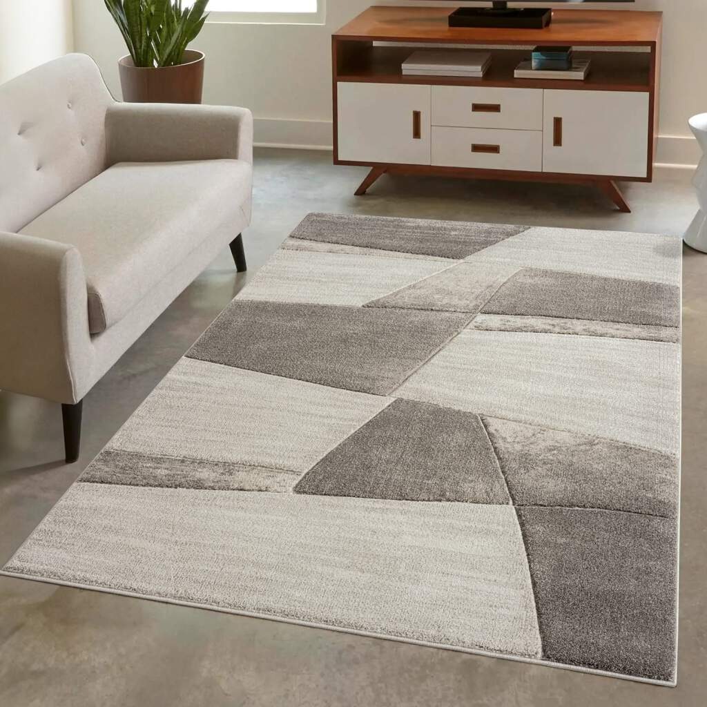 Carpet City Teppich »BONITO 9053«, rechteckig, 11 mm Höhe, Läufer, Flachflor, Hochtief-Muster/ 3D-Effekt, Geo-Muster, Wohnzimmer