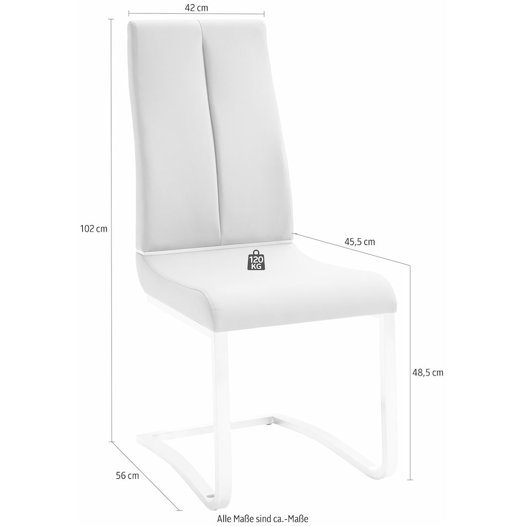 MCA furniture Freischwinger »Pescara«, (Set), 2 St., Kunstleder, Stuhl belastbar bis 120 Kg