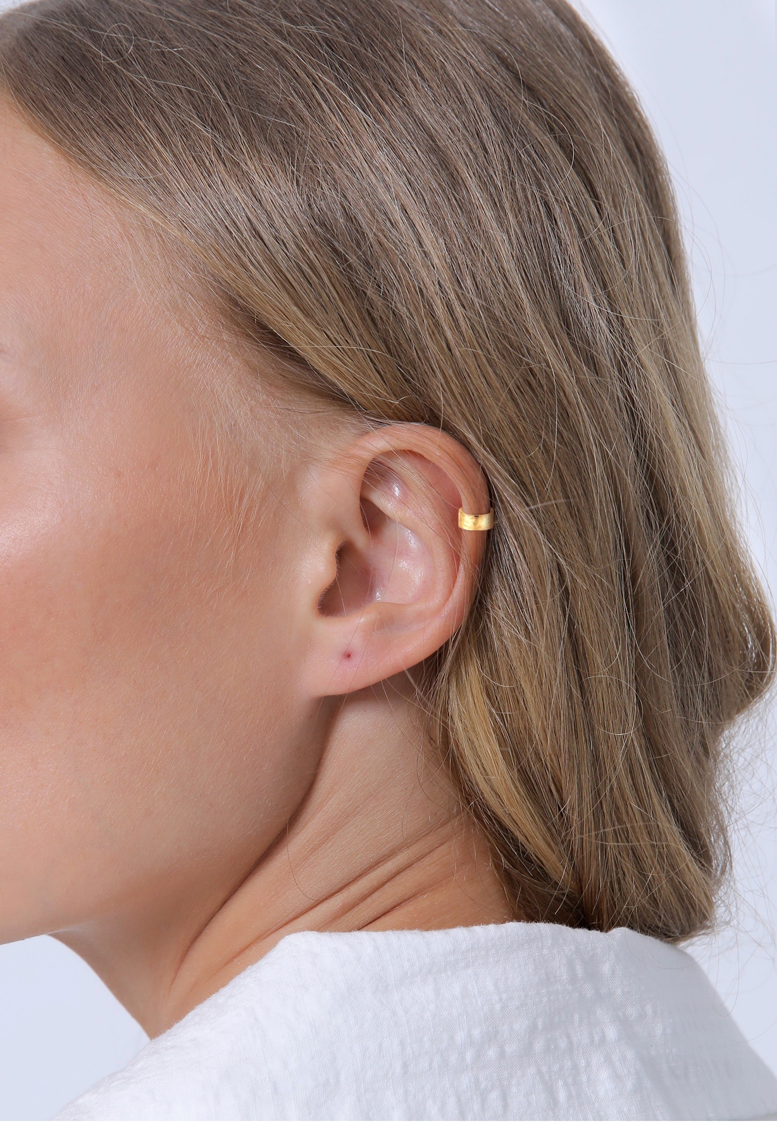 Elli Ohrklemme »Ohrringe Earcuff Single gehämmert 925 Sterling Silber«