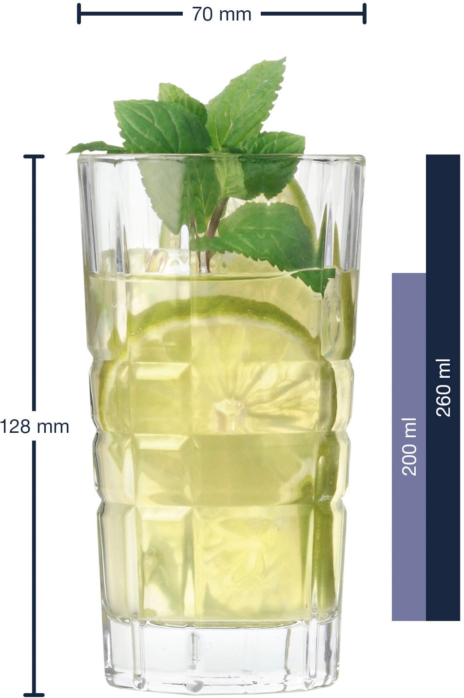 LEONARDO Longdrinkglas »SPIRITII«, (Set, 4 tlg.), 260 ml, 4-teilig