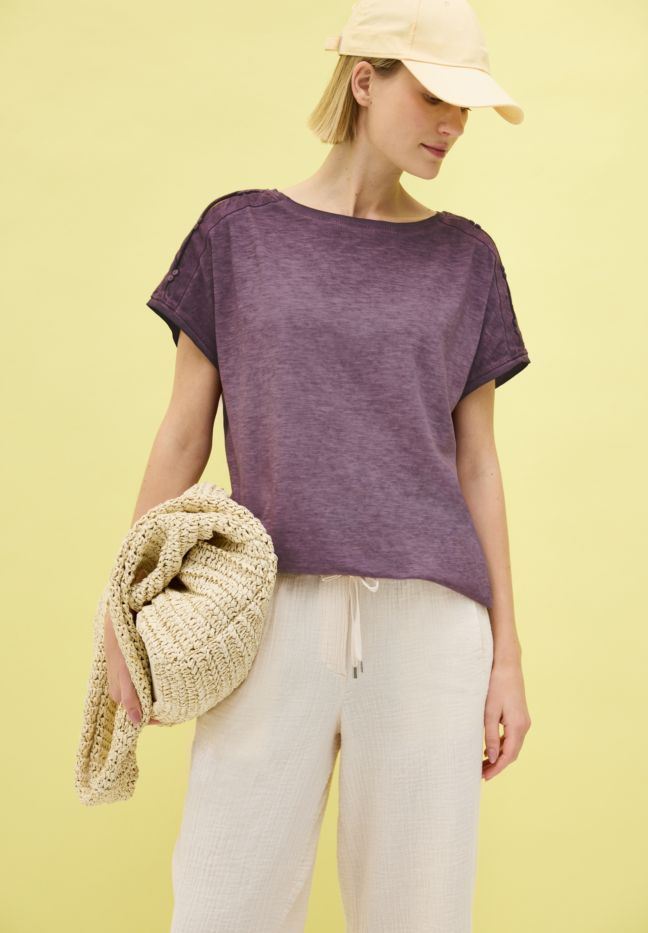 Cecil T-Shirt, mit Knopfdetails an der Schulter