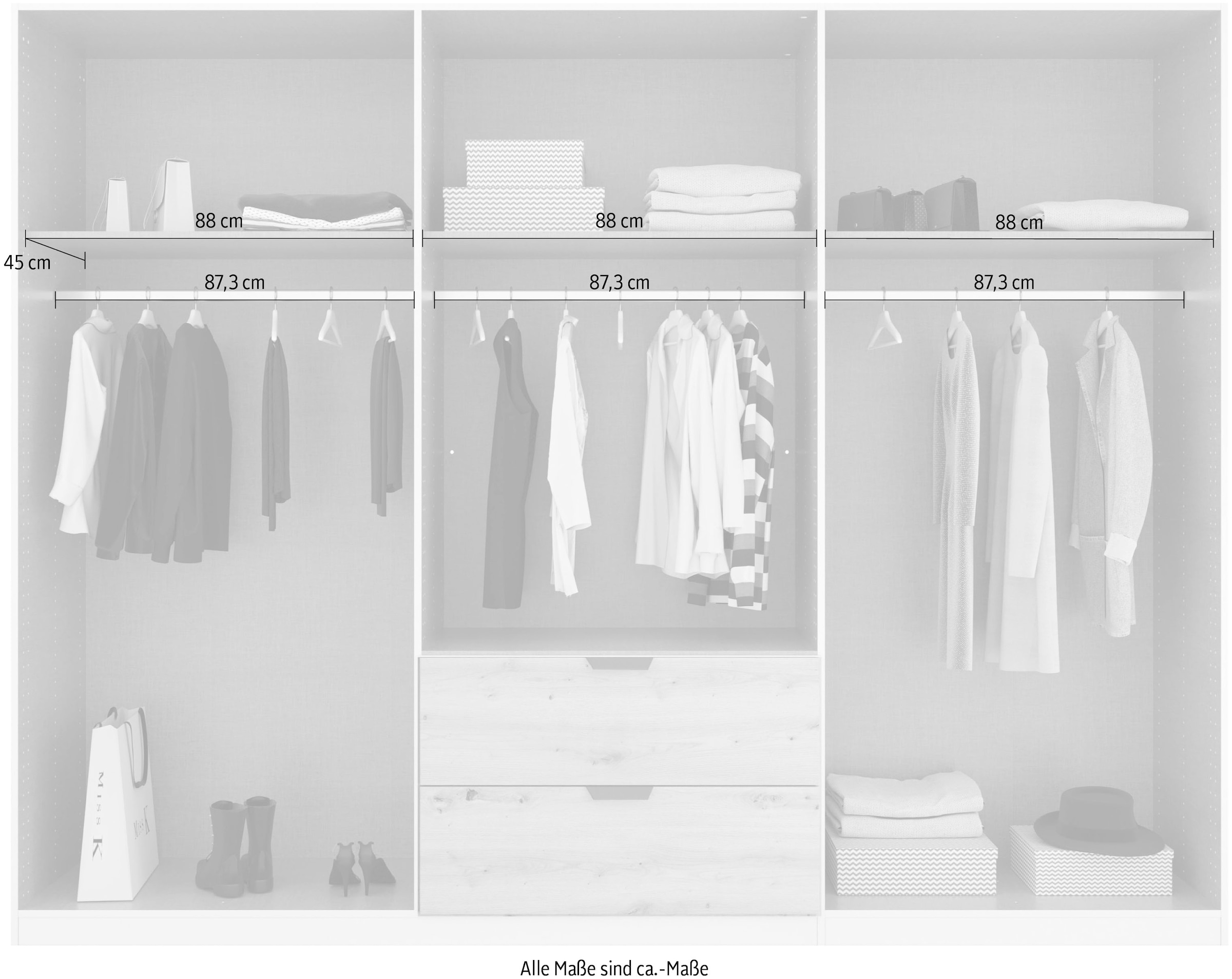 rauch Drehtürenschrank »Dark&Wood by Quadra Spin«, im Industrial Style mit Metallgriffstangen