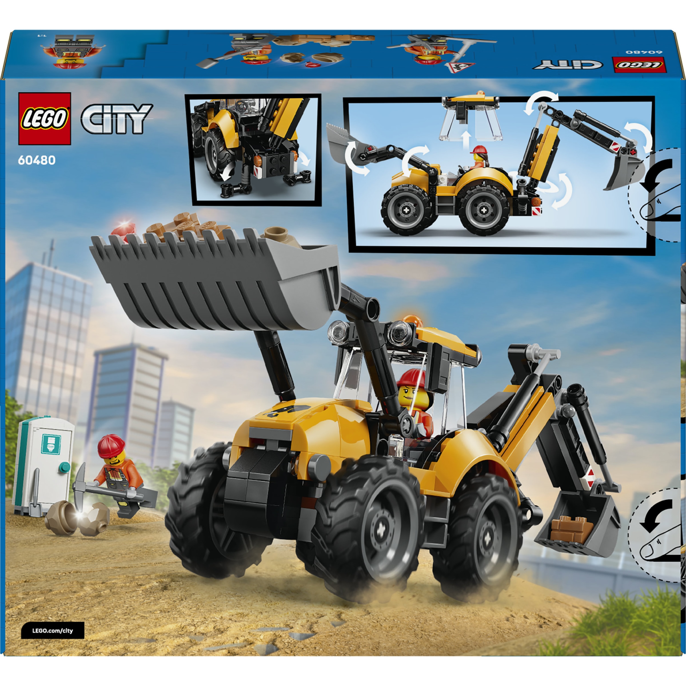 LEGO® Konstruktionsspielsteine »Gelber Baggerlader (60480), LEGO City« Made in Europe