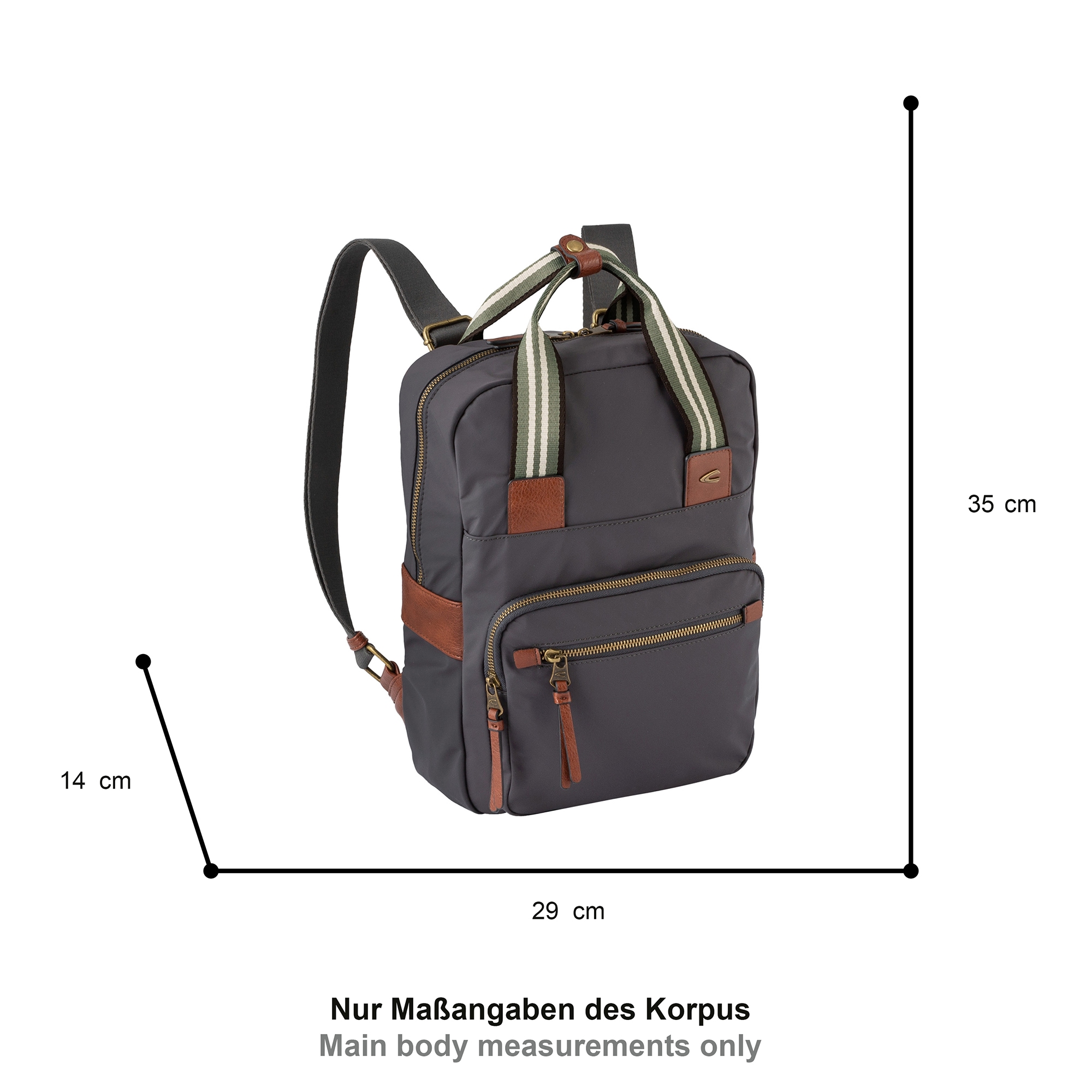 camel active Rucksack »Bari« aus hochwertigem matten Nylon mit gestreiftem Gewebeband