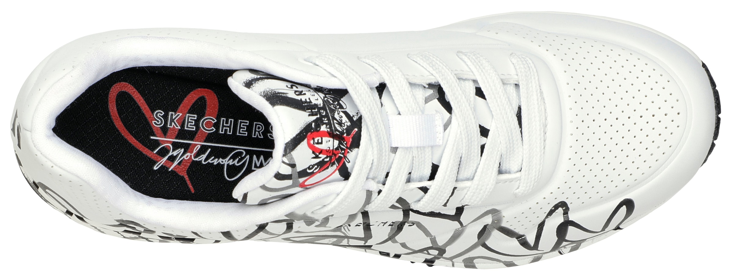 Skechers Wedgesneaker »UNO-SPREAD THE LOVE«, mit auffälligem Graffiti-Print, Freizeitschuh, Halbschuh, Schnürschuh