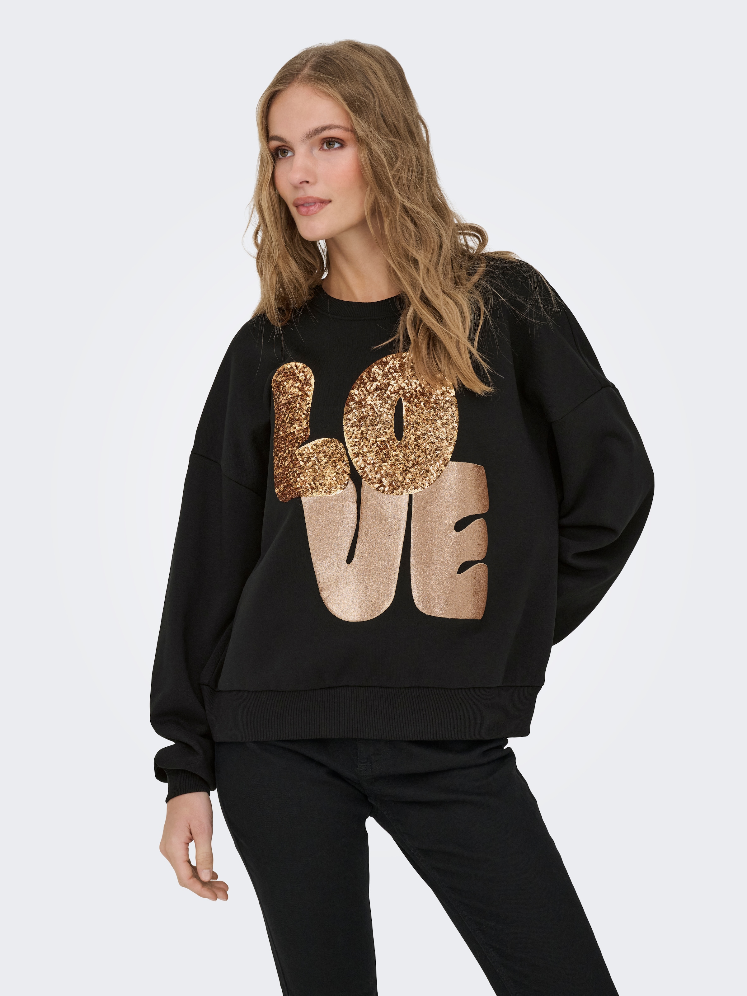 ONLY Sweatshirt »ONLLALLY L/S LOVE O-NECK CS SWT«
