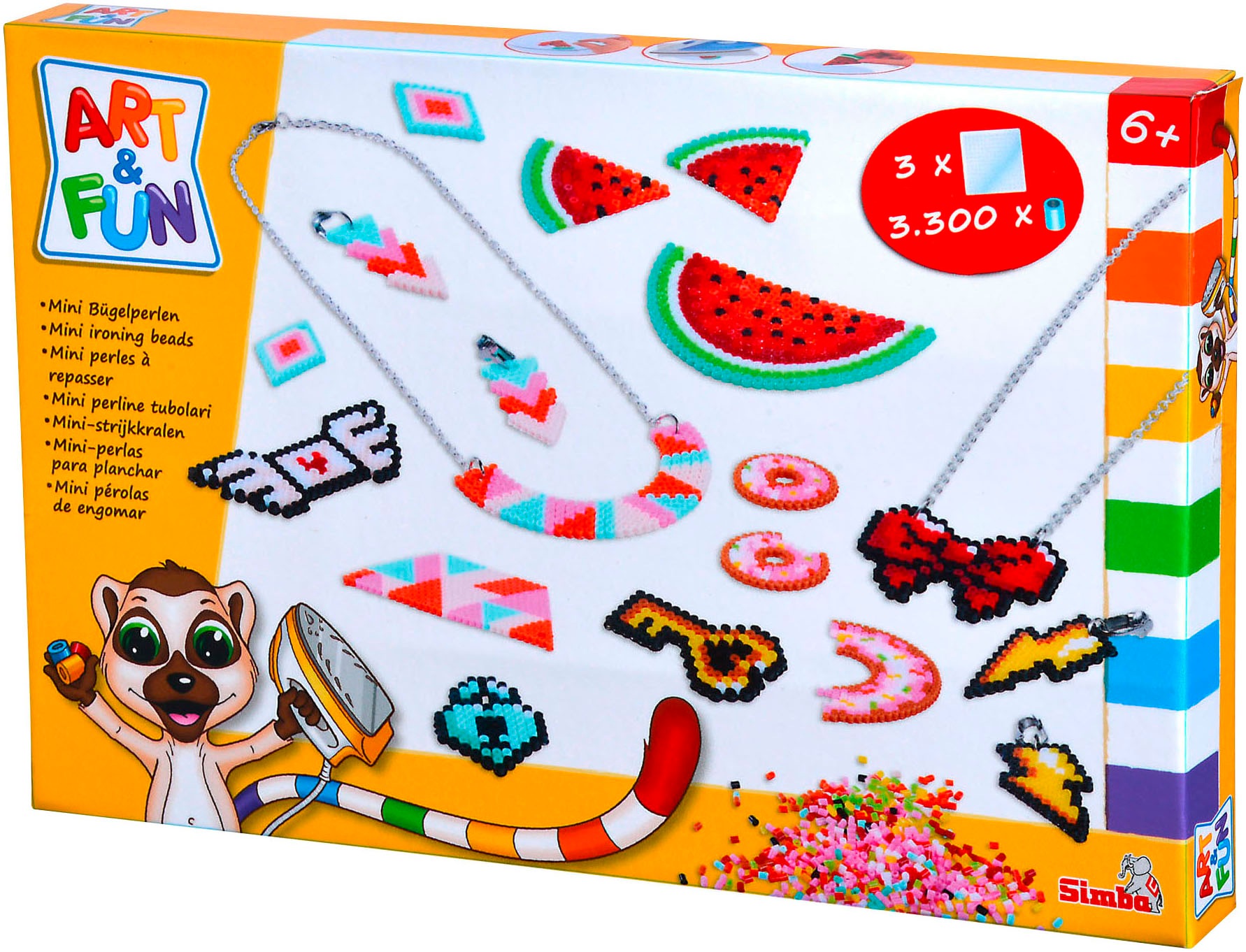 SIMBA Kreativset »Art und Fun, Mini Bügelperlen Halskette/Ohrring«