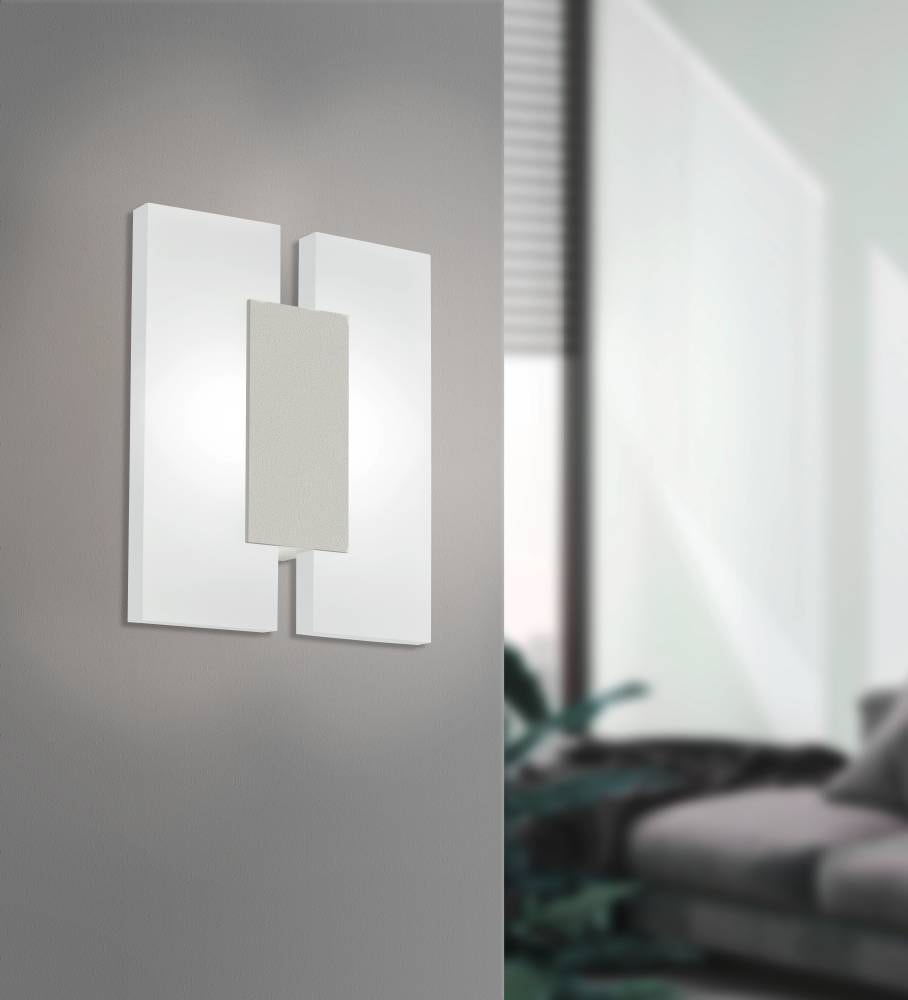 EGLO Deckenleuchte »METRASS 2 Wandleuchte, Wandbeleuchtung, Flurlampe, weiß, modern« LED-Board 1 Stk. Warmweiß Wohnzimmerlampe, satiniertes Kunststoff, schlicht, Alu, 20x17x5,5cm