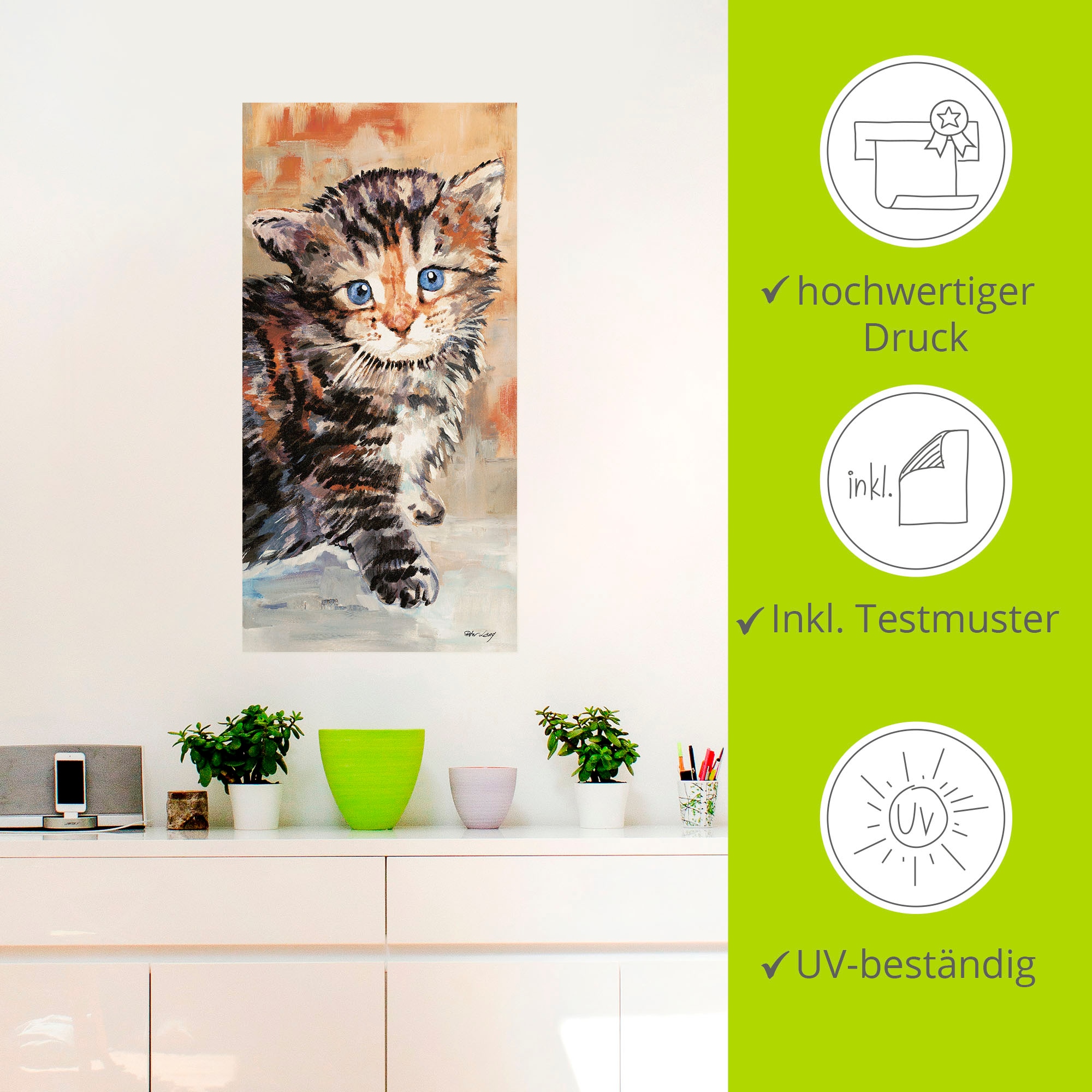 Artland Wandbild »Katze«, Haustiere, (1 St.), als Alubild, Outdoorbild, Wandaufkleber in verschied. Größen