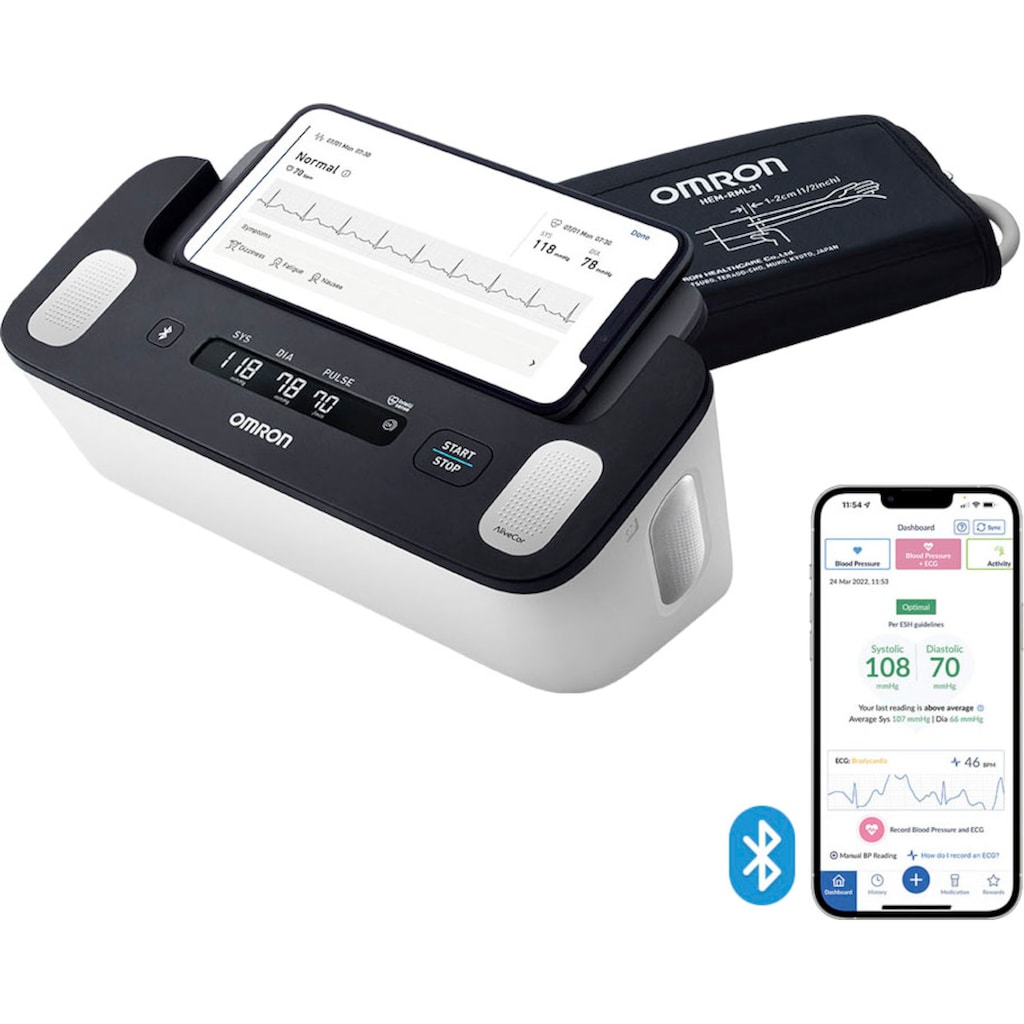 Omron Blutdruckmessgerät »Complete smartes Blutdruck- & EKG-Messgerät«