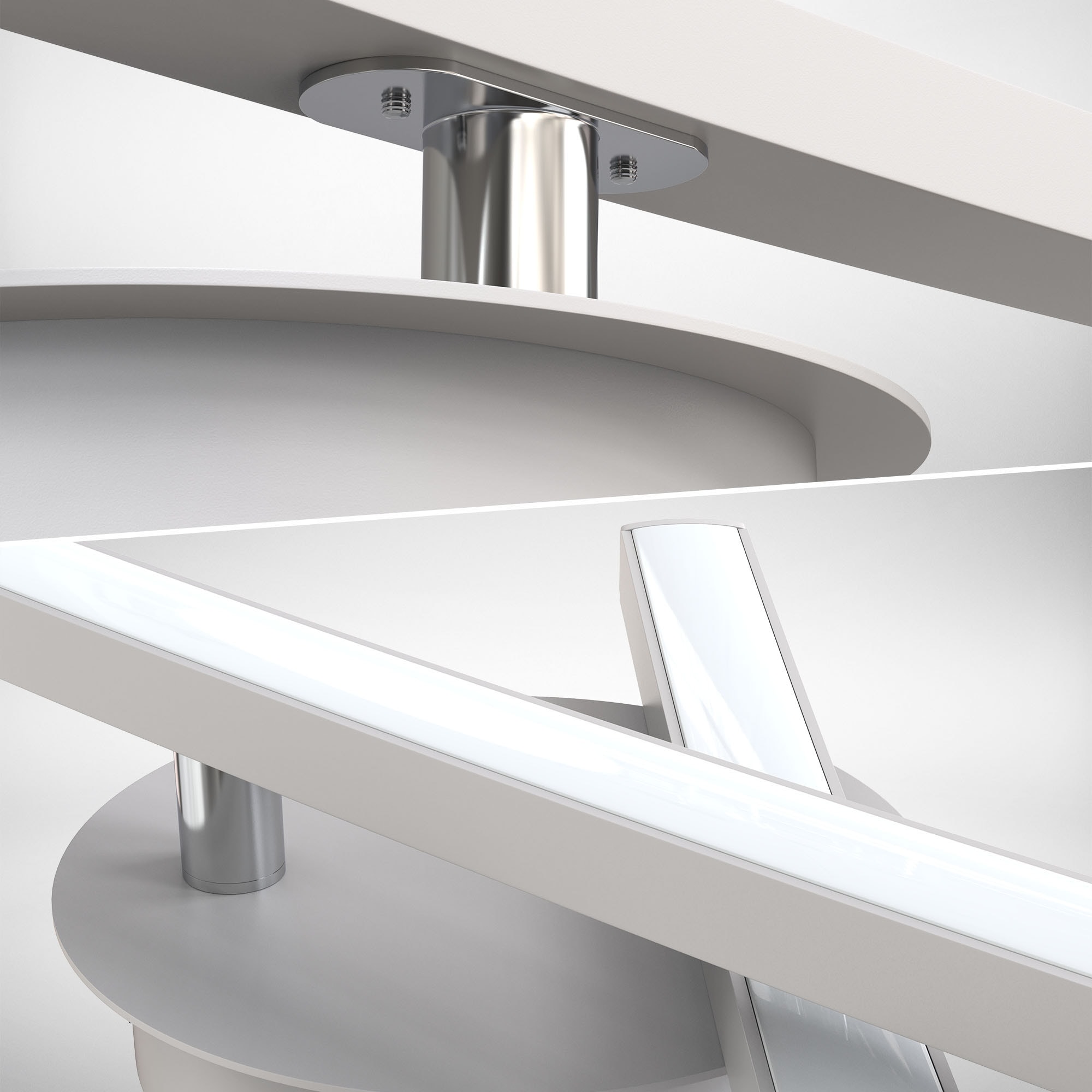 B.K.Licht LED Deckenleuchte »BK_DL1488 Deckenlampe, 12W, 3000K warmweißes Licht, 1100 Lm«, 2 flammig, Leuchtmittel LED-Modul | LED fest integriert, 2-flammig, Geschwungene-Optik, Schwenkbar, Weiß