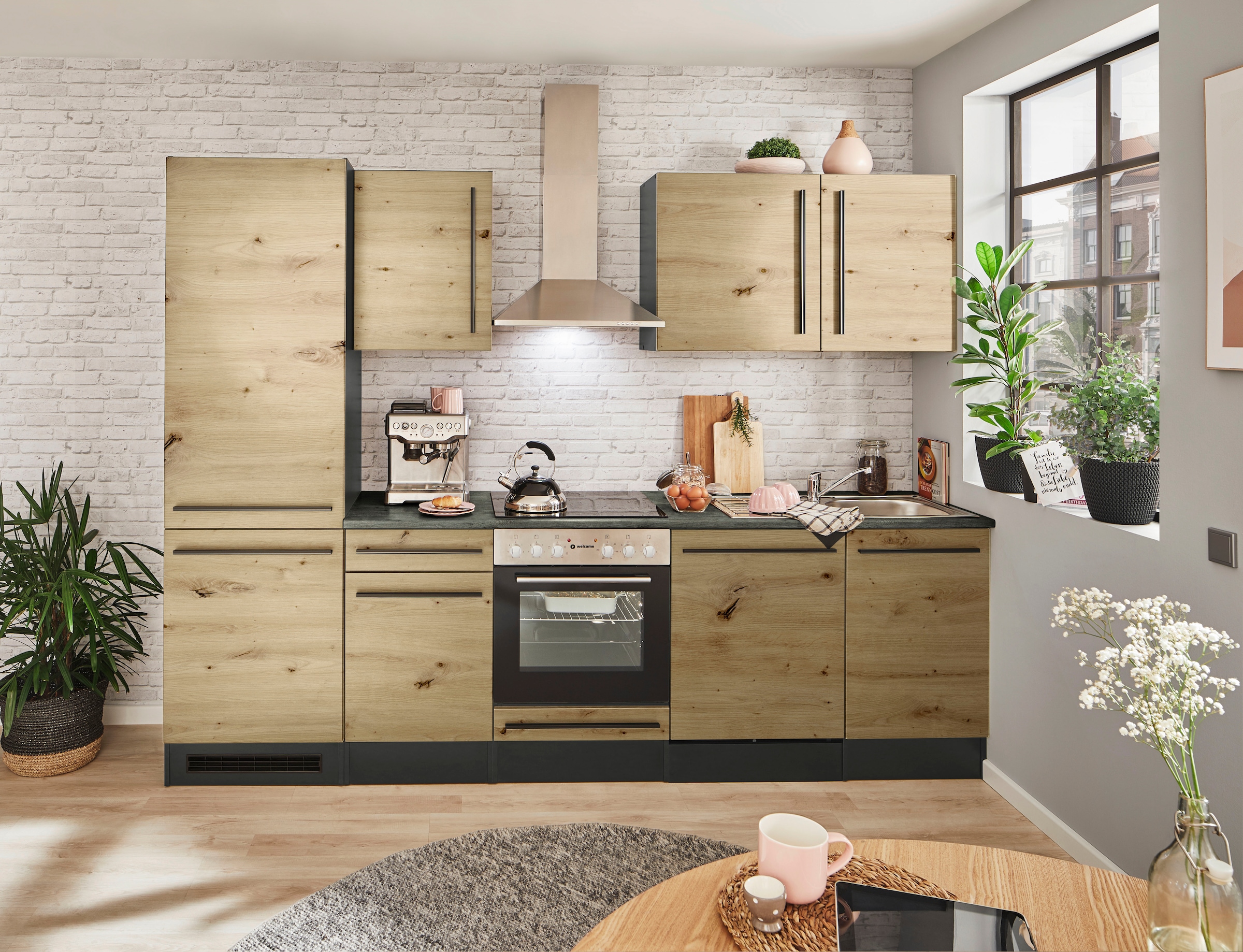 BASIC by Balculina Küchenzeile »Jazz« Breite 280 cm, wahlweise mit E-Geräten