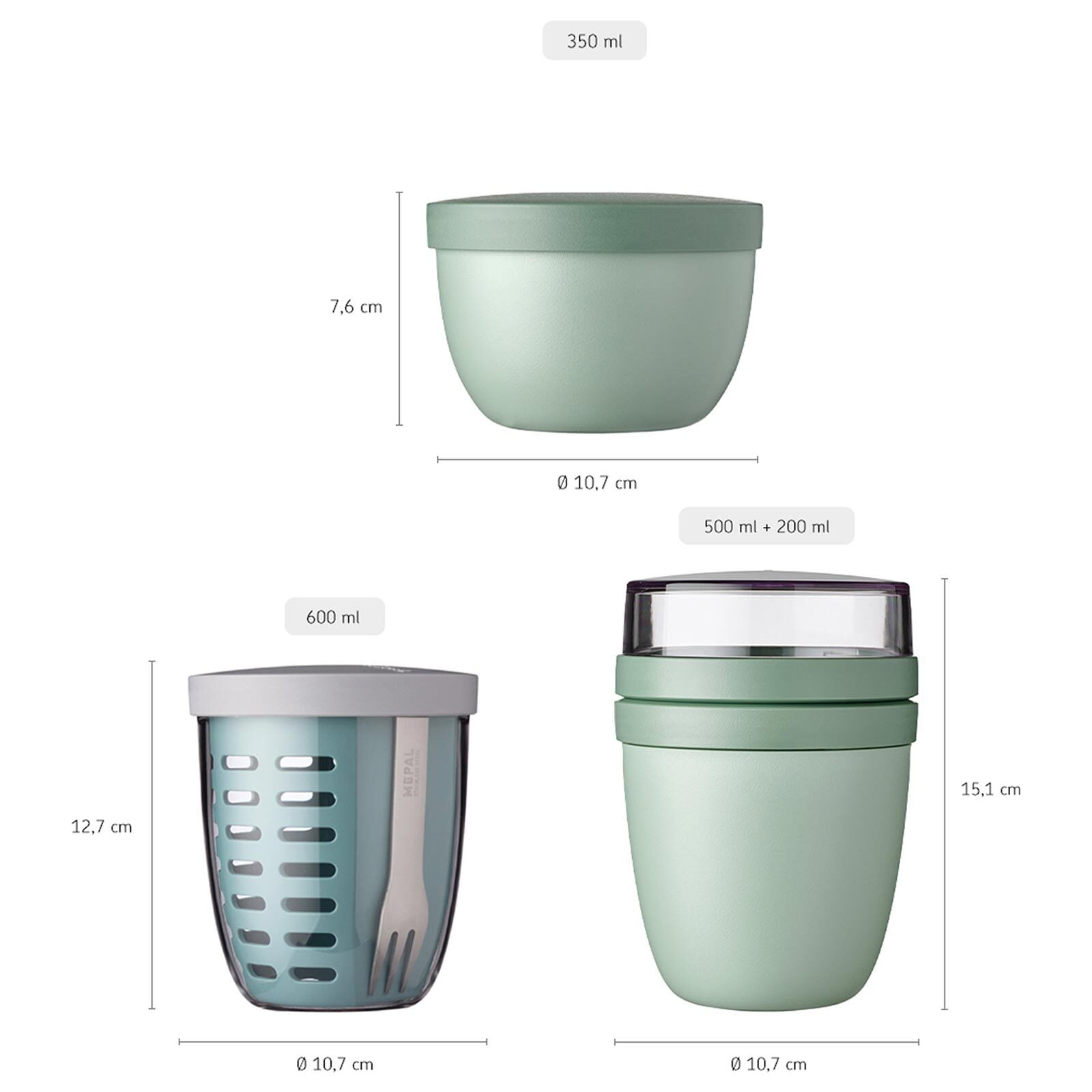 Mepal Lunchbox »Lunchpot, Fruitpot und Snackpot Ellipse 3er Set«