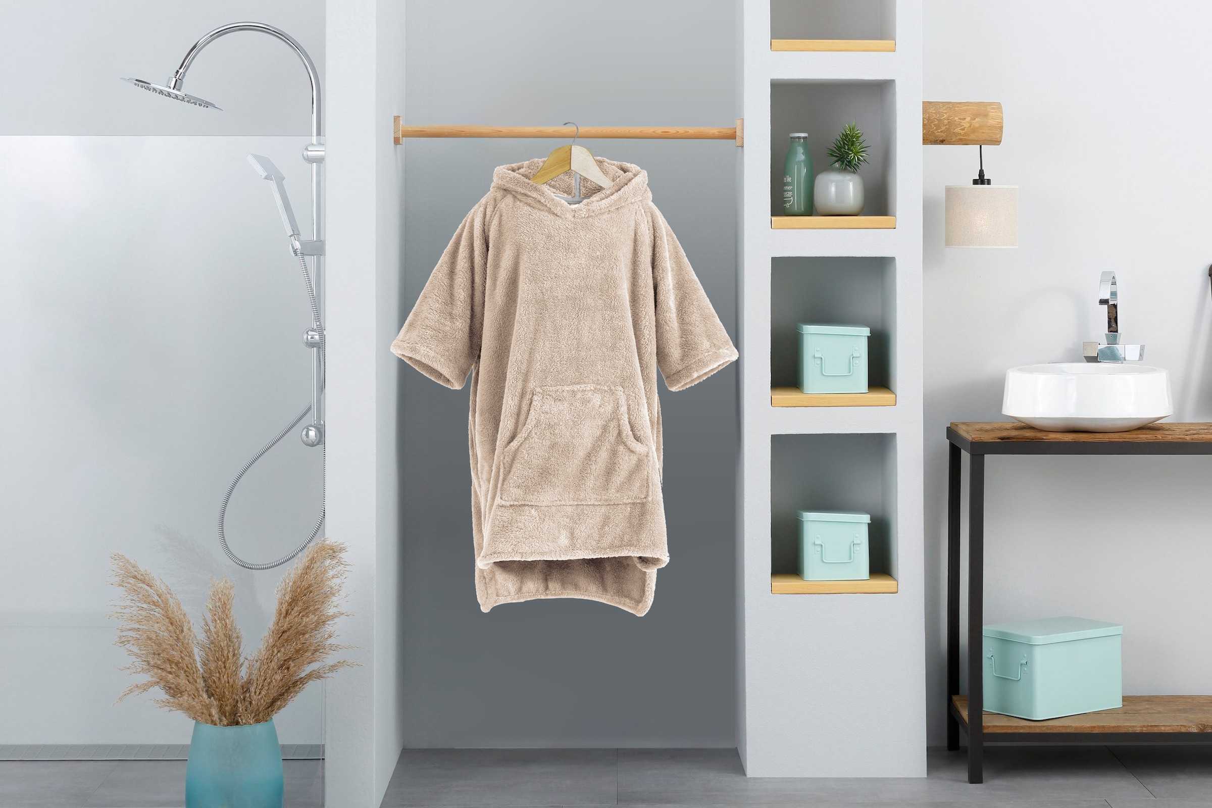 my home Badeponcho »Lillou, für Kinder, ideal für Urlaub oder im Schwimmbad« 1 Stk. weich und kuschelig, Fleece, plüsch, Surfponcho