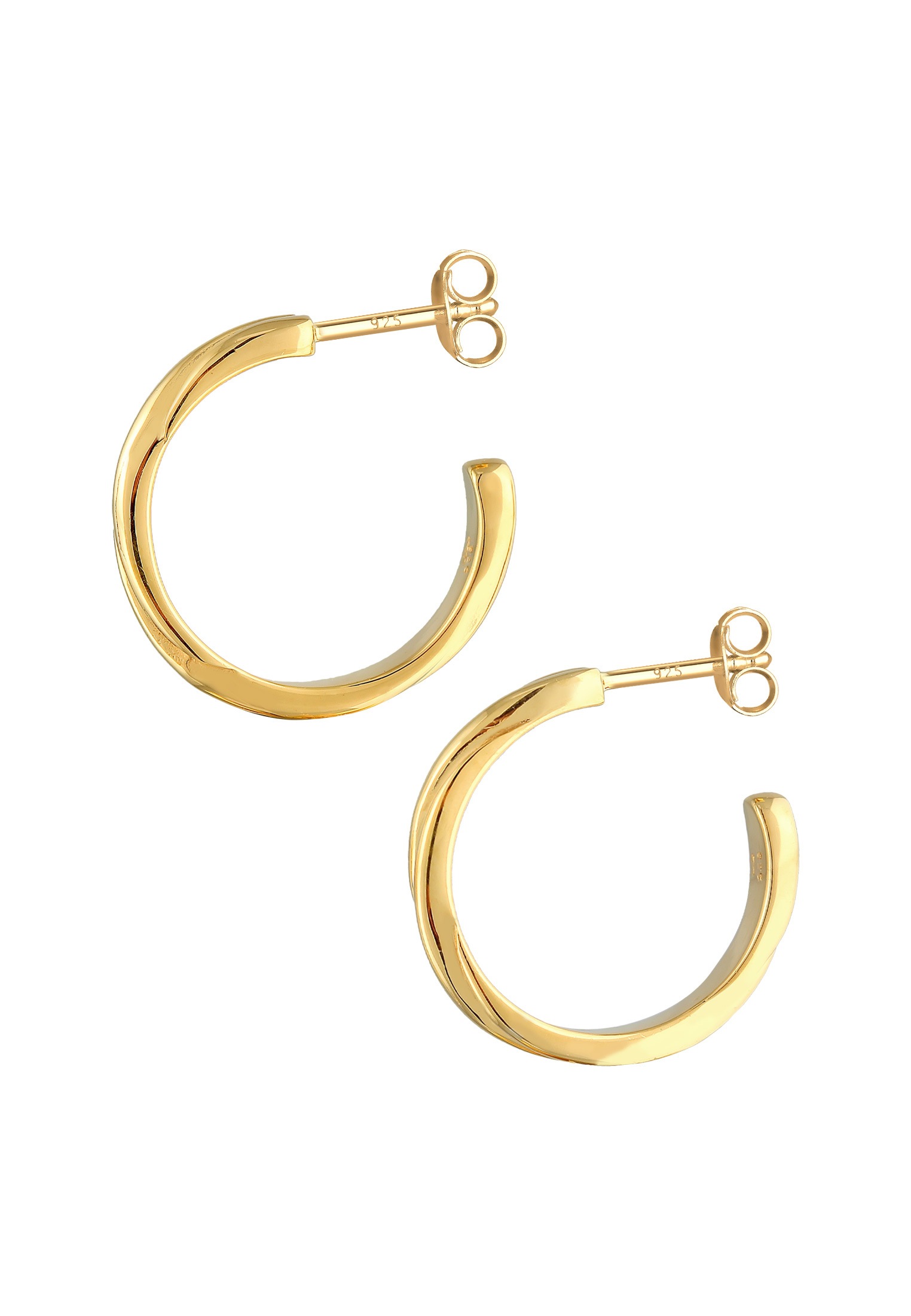 Elli Paar Creolen »Ohrringe Creolen Stecker Twisted Gedreht Trend 925 Silber«