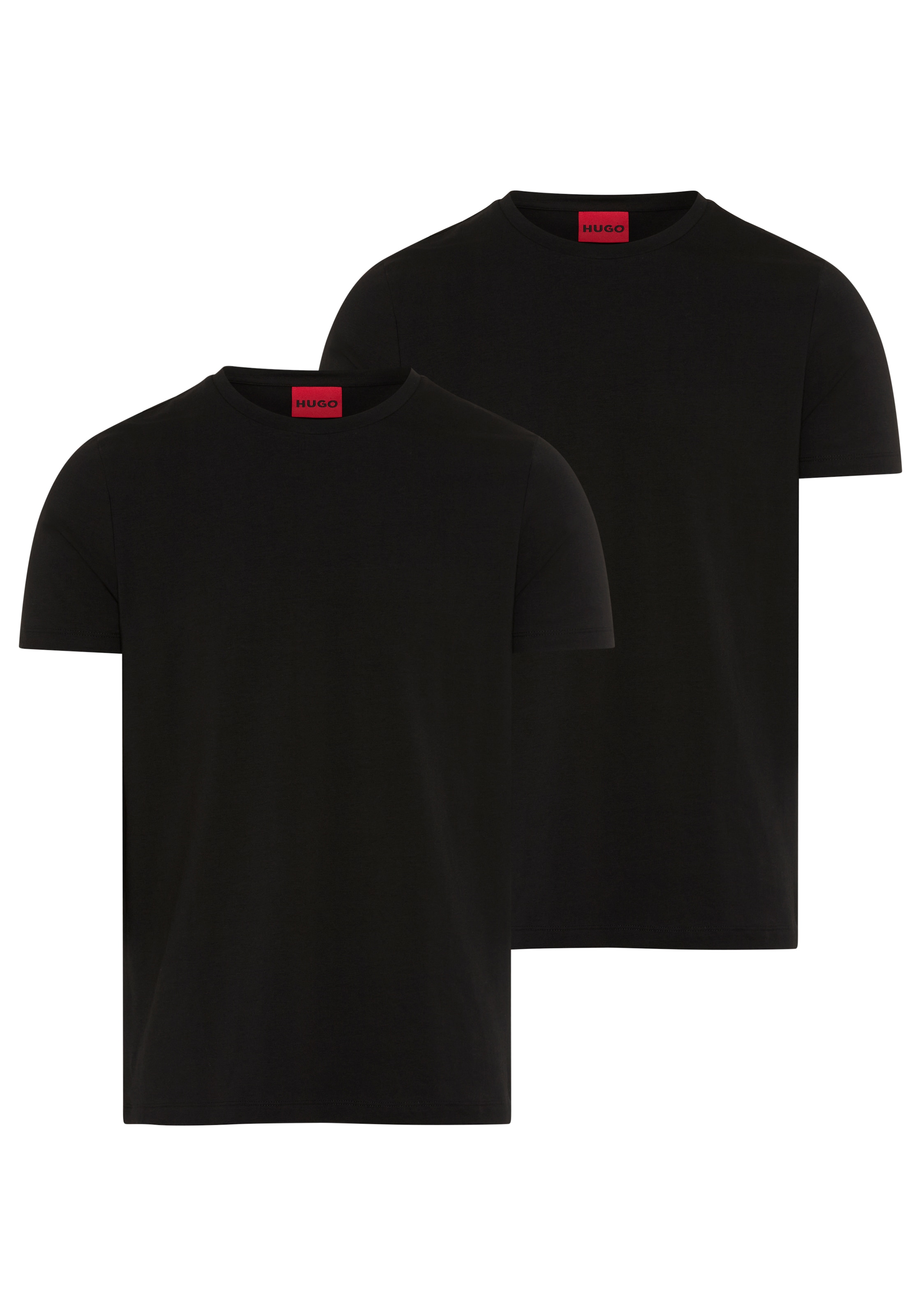 HUGO T-Shirt »HUGO-Round« Packung, 2er,  Rundhalsausschnitt, Slim-Fit, HUGO Logo-Druck