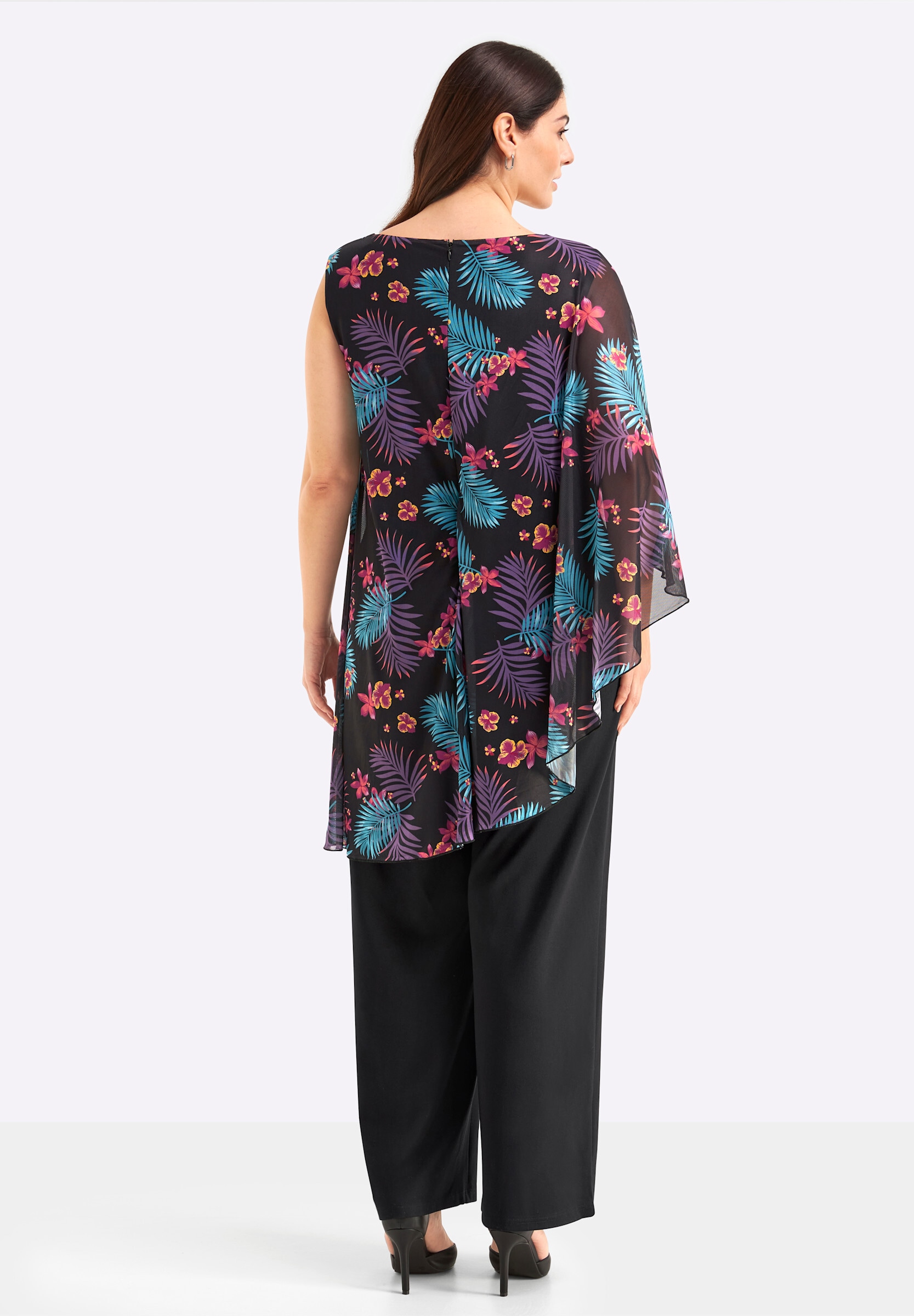 Sheego Jumpsuit »Jumpsuit Jumpsuit mit asymmetrischem Cape«