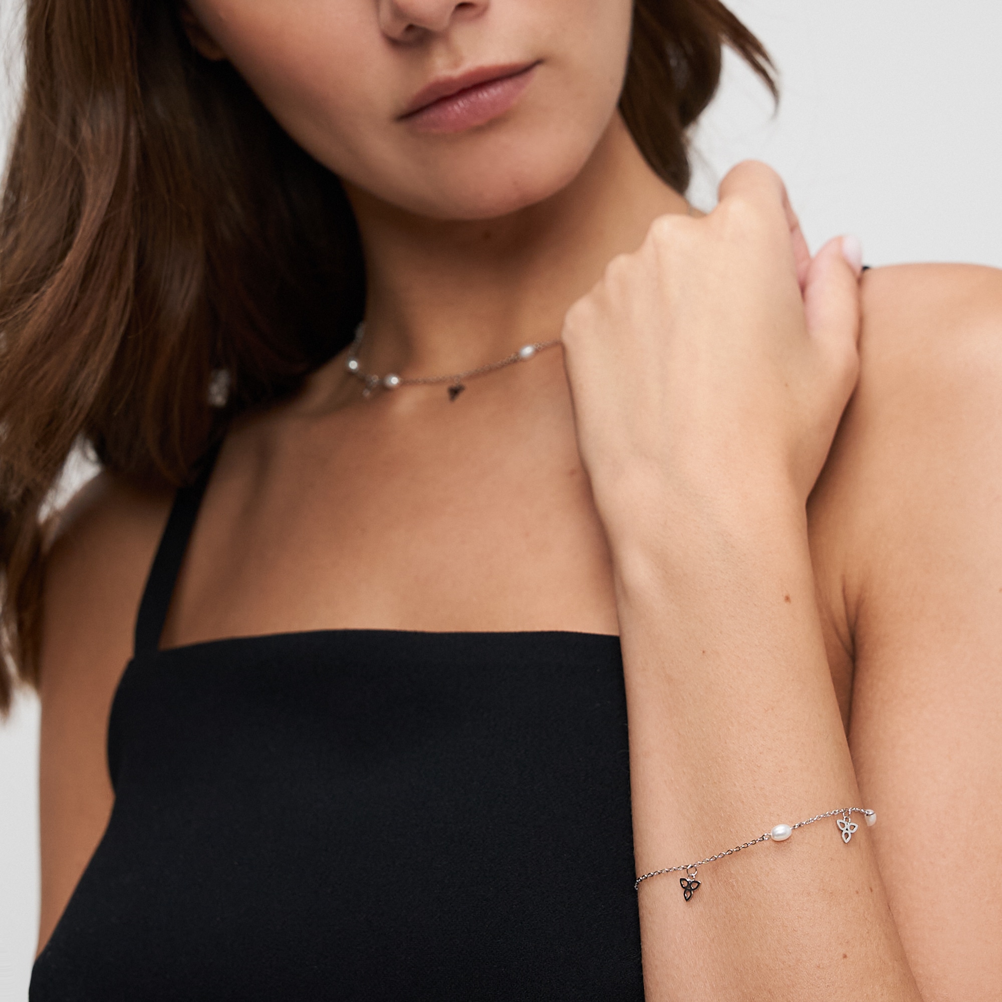 Tamaris Armband »Schmuck Geschenk Edelstahl Armkette« mit Zirkonia (synth.) - mit Kunststoffperle