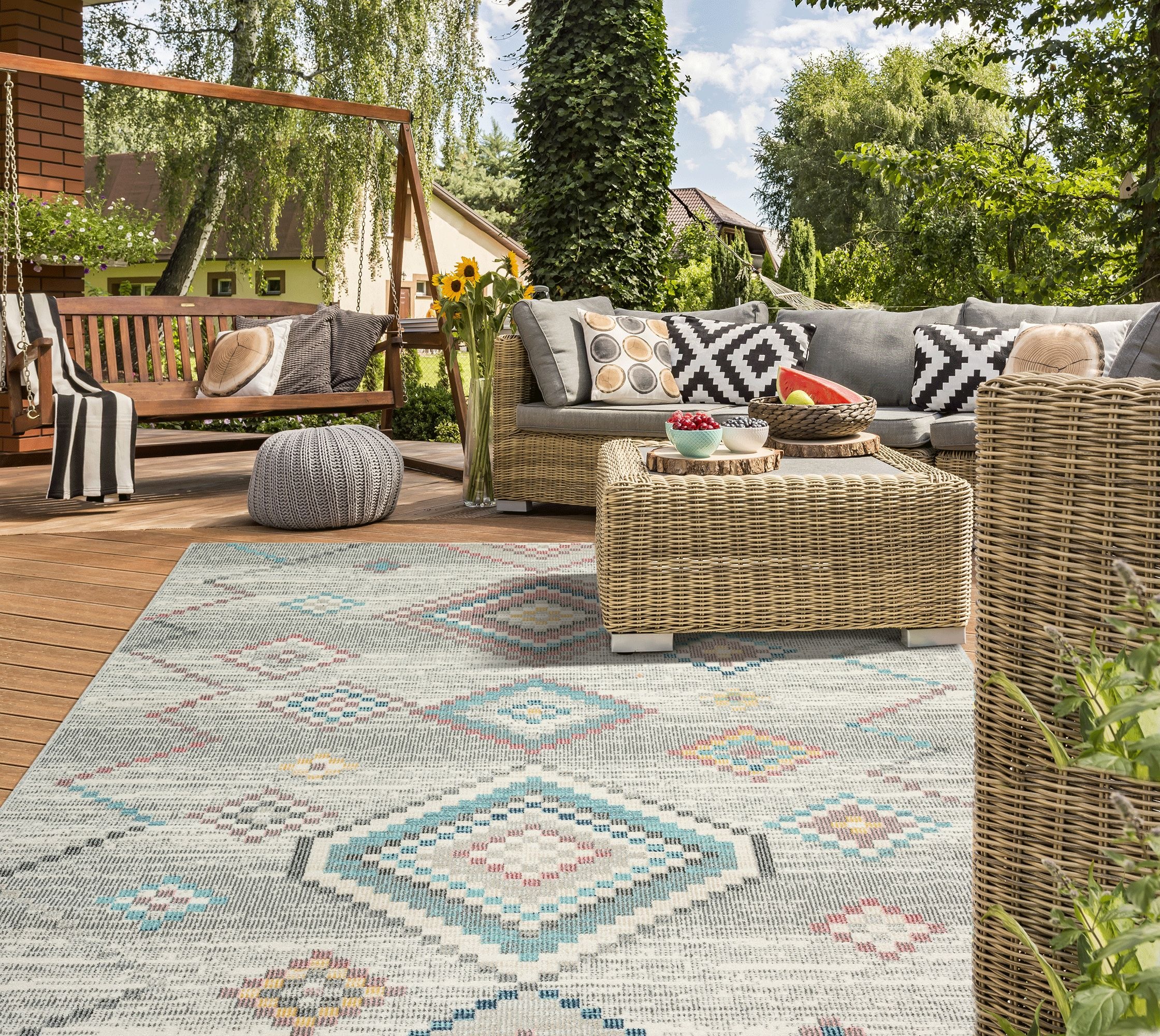 the carpet »Palma« rechteckig 4 mm Höhe Outdoor moderner robuster In und Outdoor Teppich