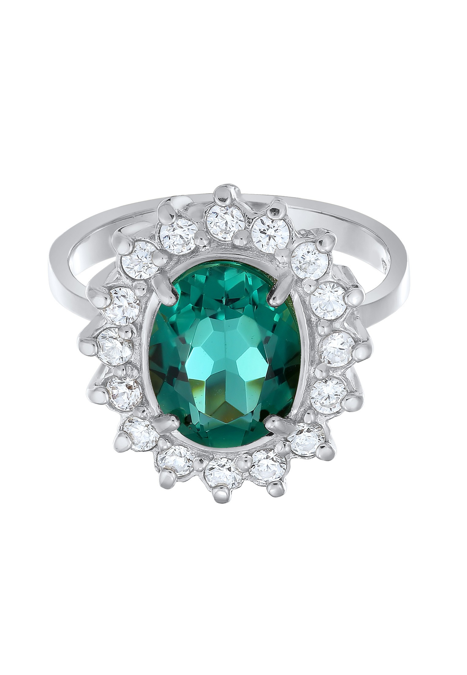 Elli Premium Silberring »Ring Cocktailring Quarz Grün Royal Zirkonia 925 Silber«