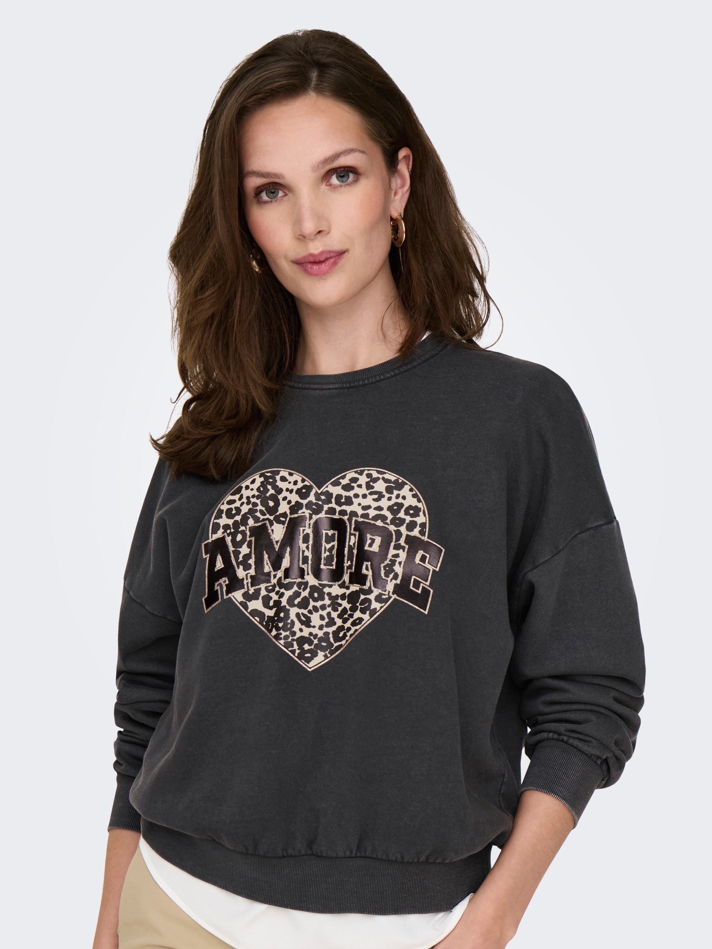 ONLY Sweatshirt »ONLLAUREN L/S LEO O-NECK CC SWT«