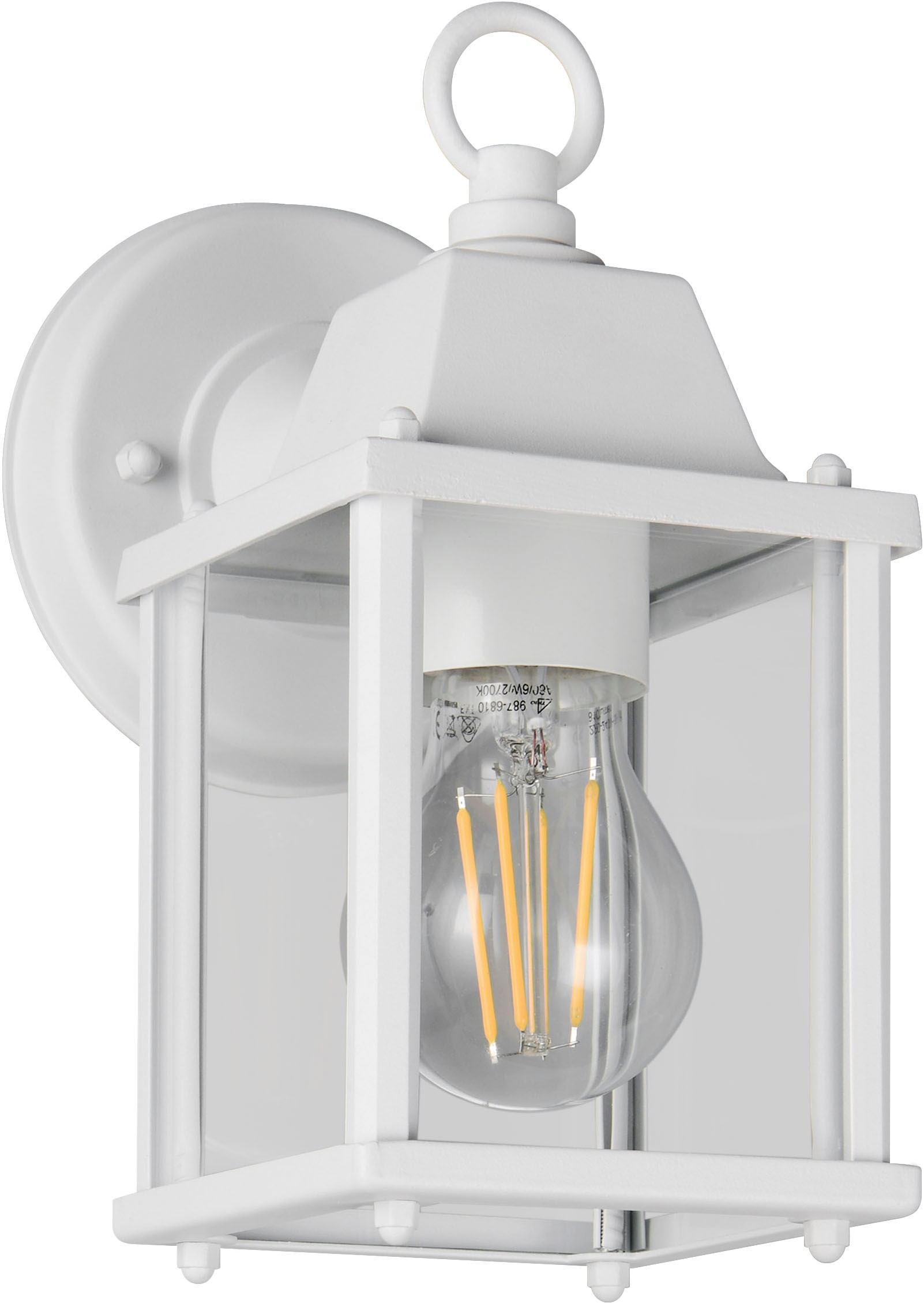 TRIO Leuchten Außen-Wandleuchte »MIRANDE, Hauswand Leuchte Laterne mit Glasschirm, exkl 1x E27 max 40W« E27 1 Stk. warmweiß - kaltweiß IP23, Outdoor Wandlampe für wechselbare Leuchtmittel Höhe 23cm