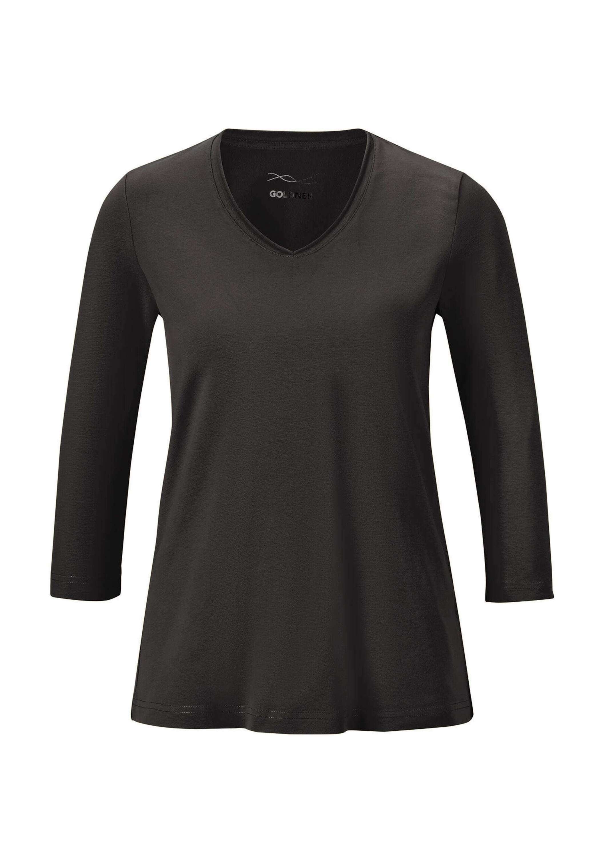 GOLDNER Kurzarmshirt »Kurzgröße Shirt mit V-Ausschnitt« keine/nicht relevant