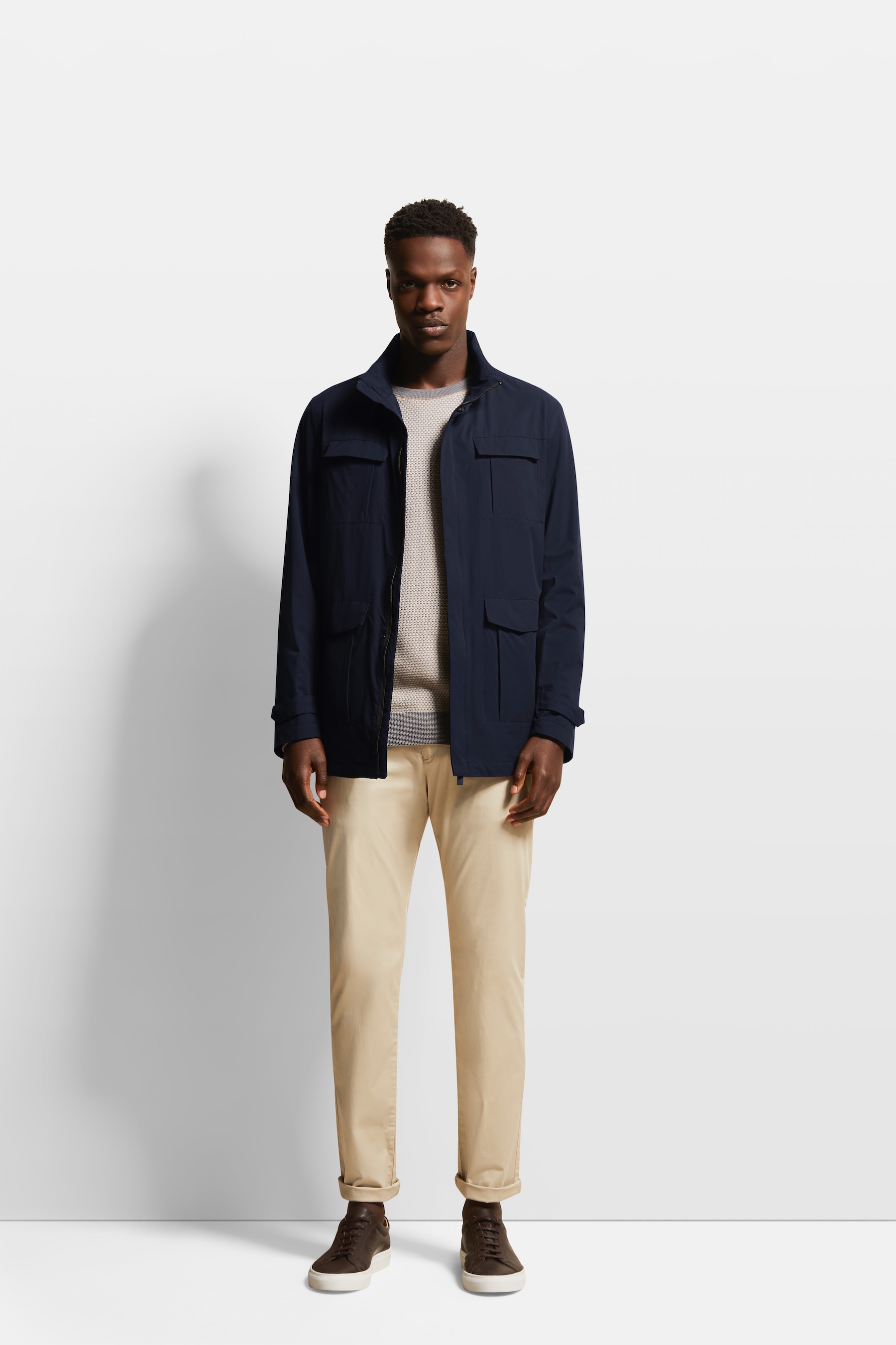 bugatti Langjacke, ohne Kapuze, mit Stehkragen