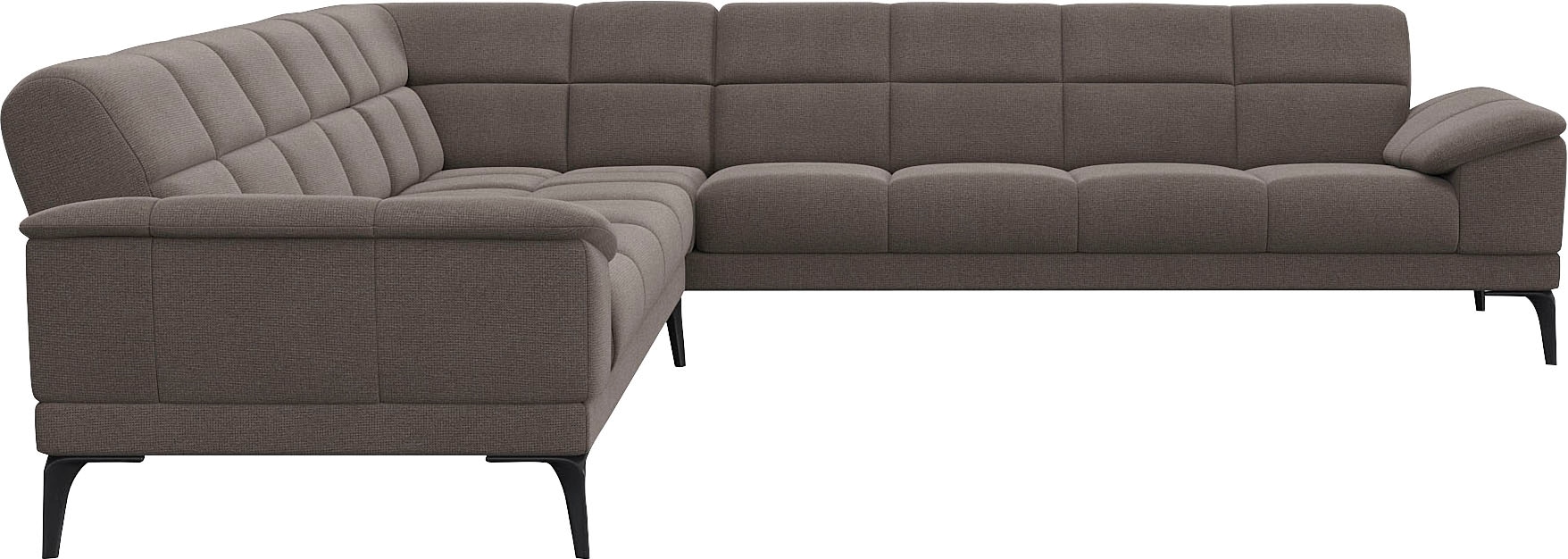 FLEXLUX Ecksofa »Viale L-Form, mit attraktiver und aktueller Rückensteppung«, Sitzaufbau mit hochwertigem Kaltschaum für mehr Sitzkomfort