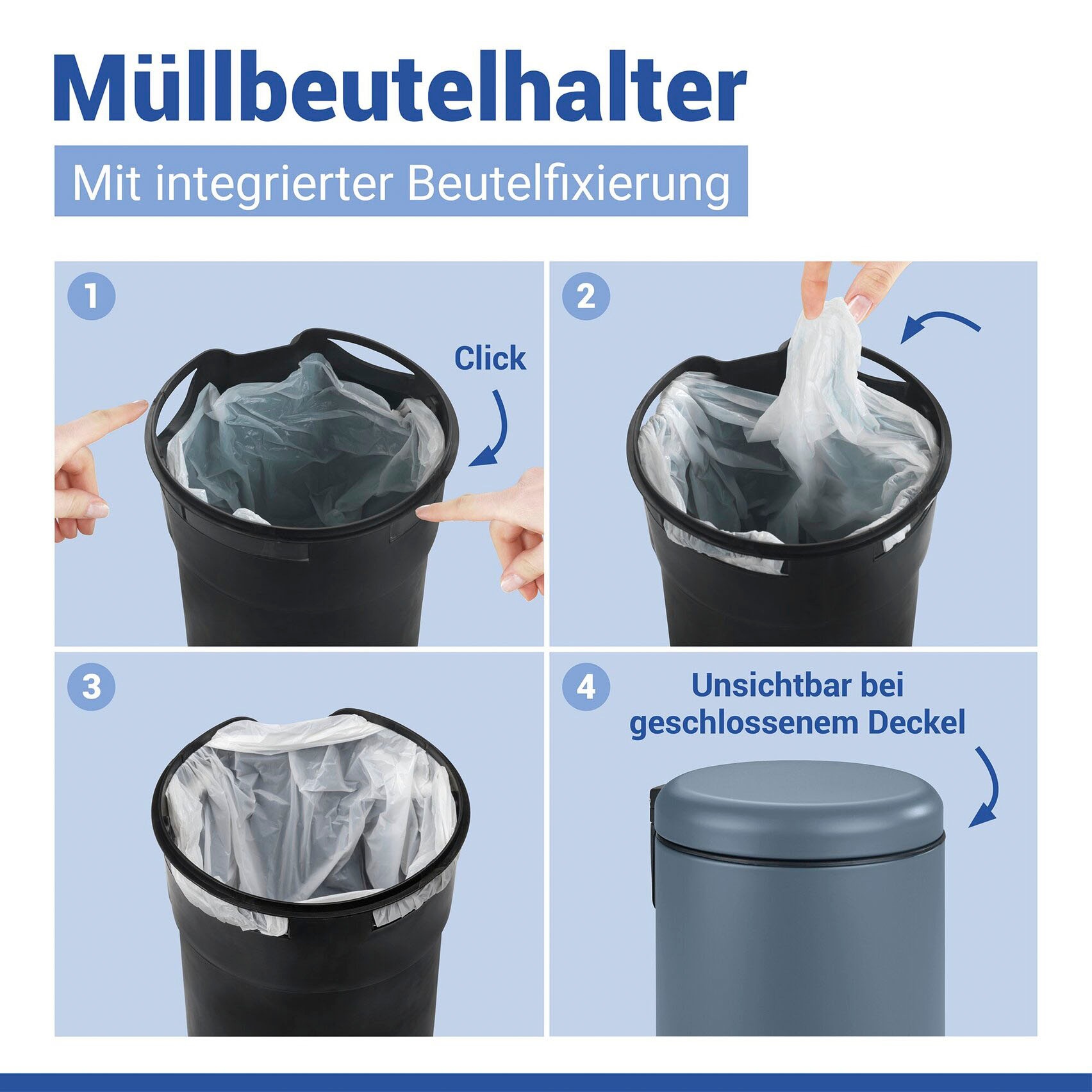 WENKO Kosmetikeimer »Leman« 3 Liter, BxTxH: 17x22,5x25 cm
