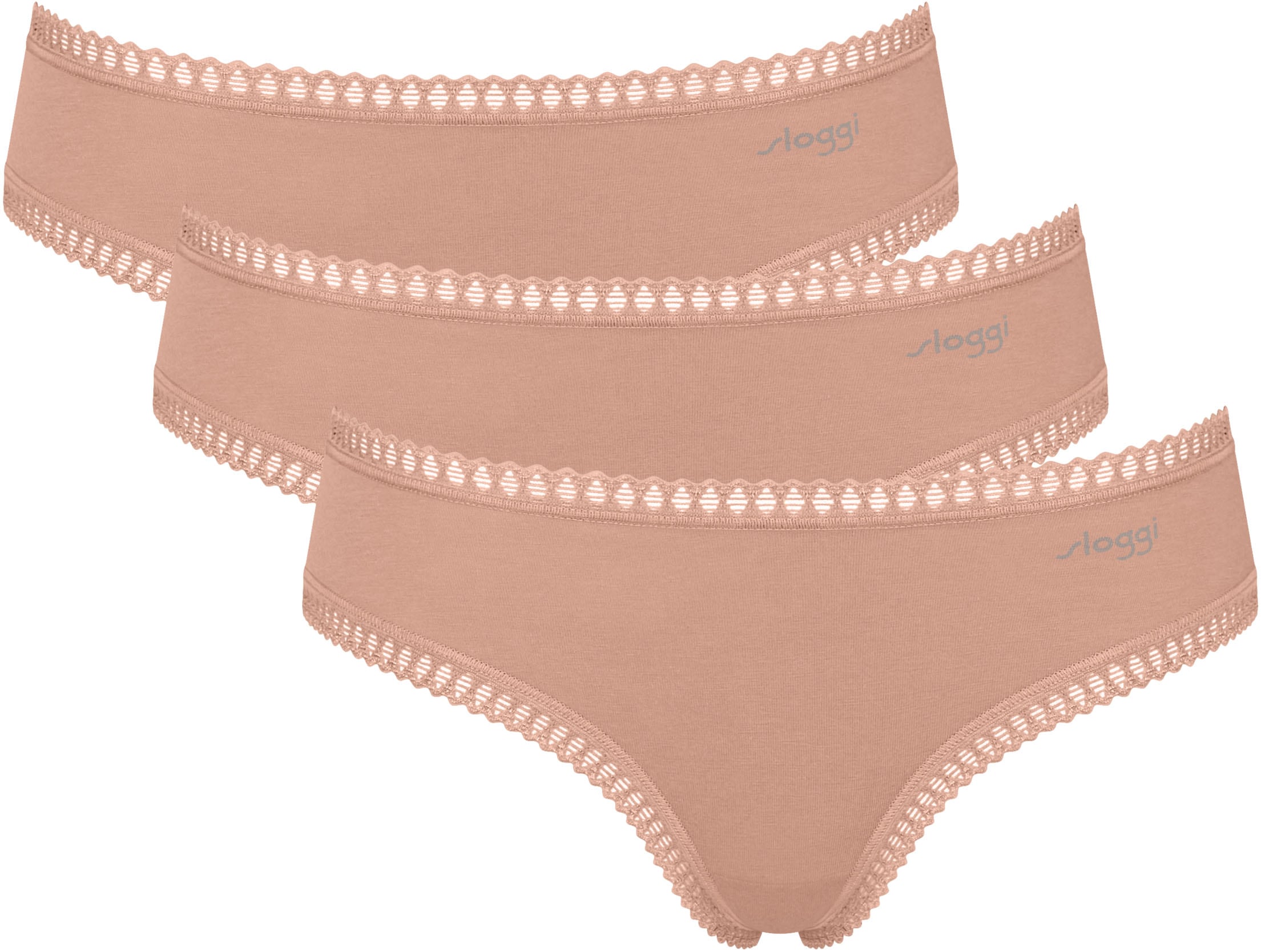 sloggi Hipster »GO Crush« 3er Pack,  Spitze, elastisch, weich, Multipack, Baumwollmix