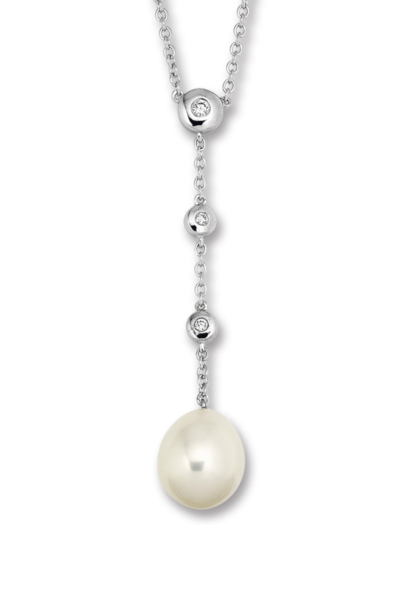 ONE ELEMENT Silberkette »Zirkonia Anker Halskette aus 925 Silber   45 cm«