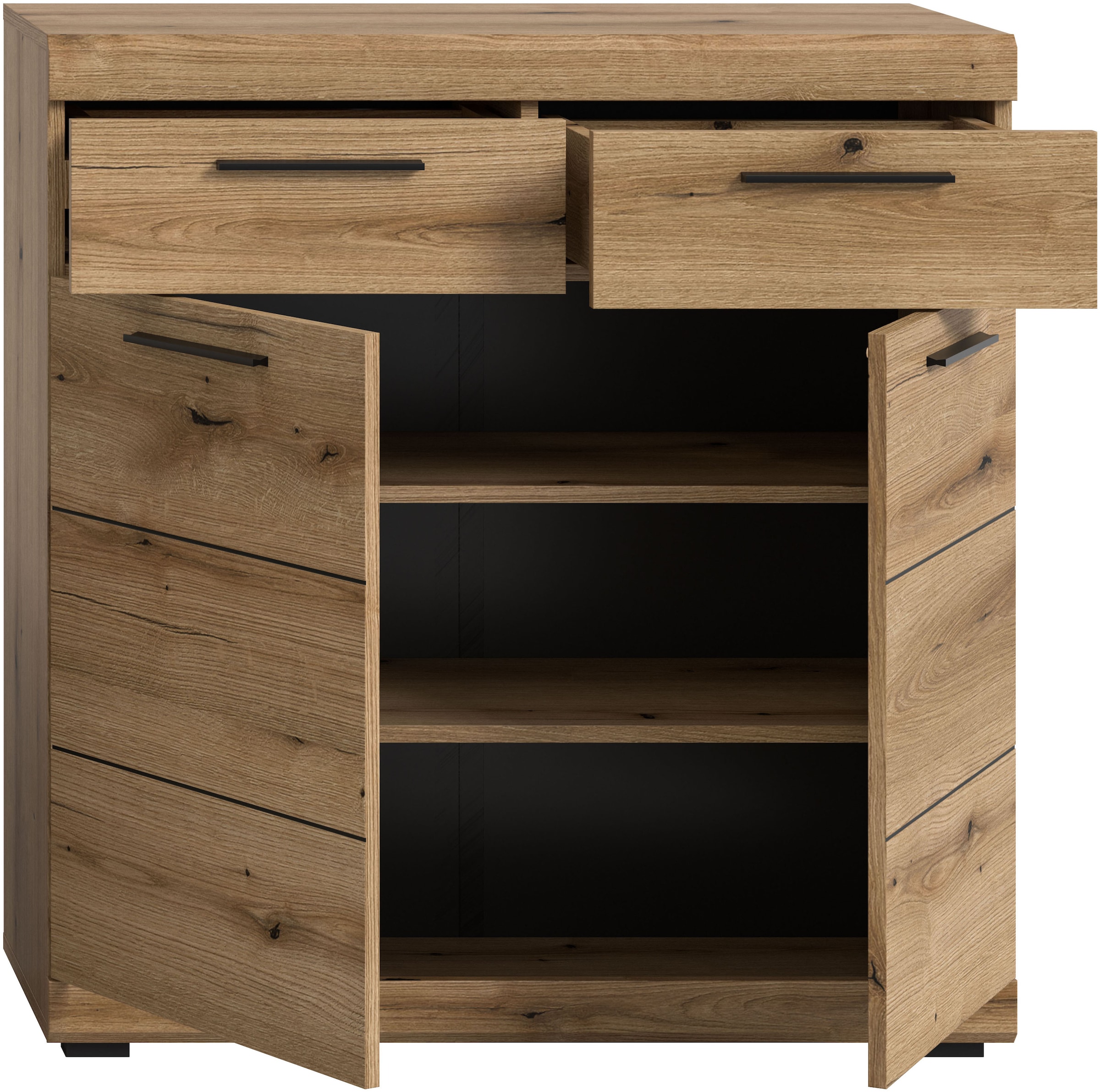INOSIGN Schuhschrank »Siena, Breite 90 cm, 2 Türen, 2 Einlegeböden, 3 Fächer, 2 Schubkästen«, (1 St.), Scout, Schuhschrank Höhe 96 cm, 2 Türen, 3 Fächer, 2 Schubkästen