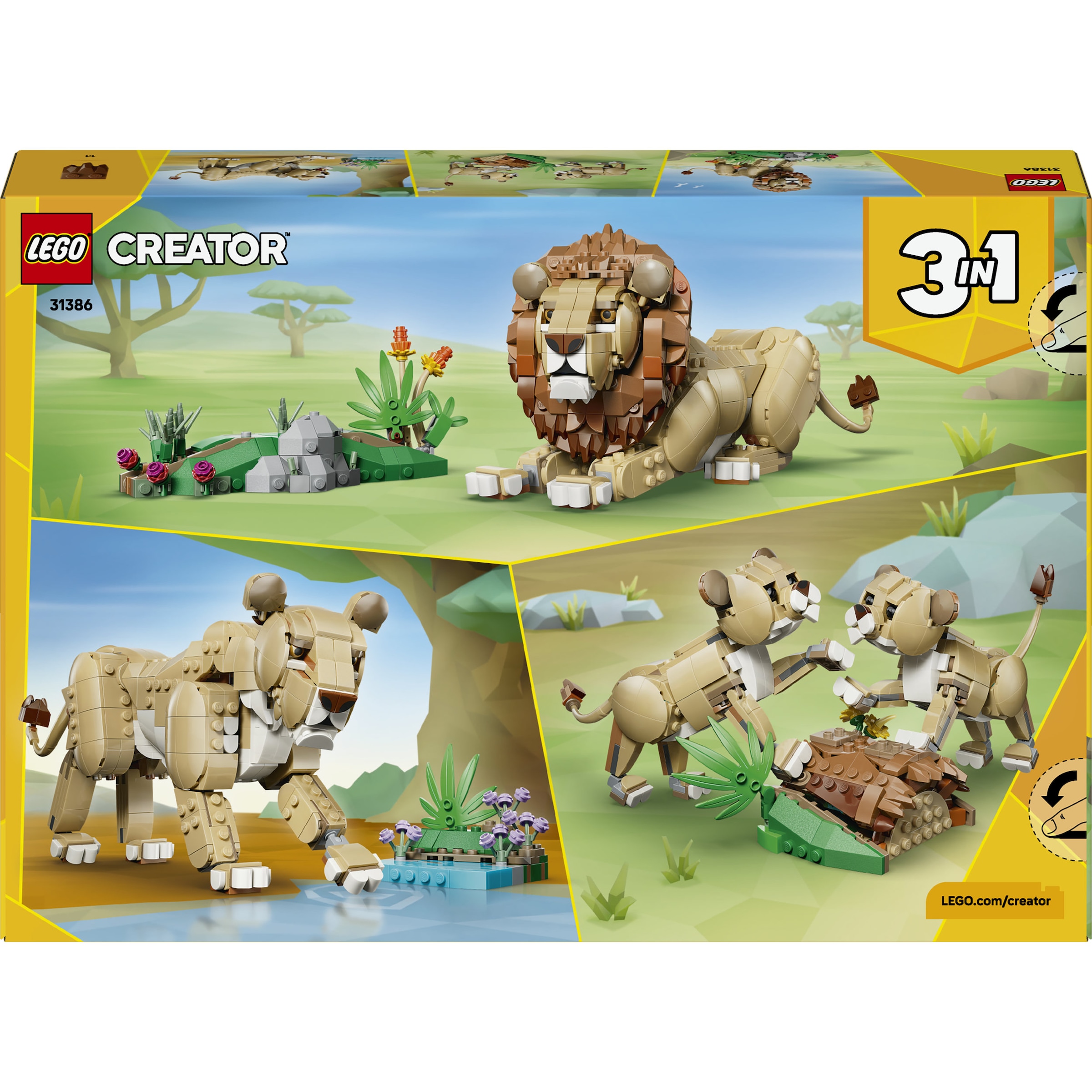 LEGO® Konstruktionsspielsteine »Wilde Tiere: Majestätischer Löwe (31386), LEGO Creator« Made in Europe