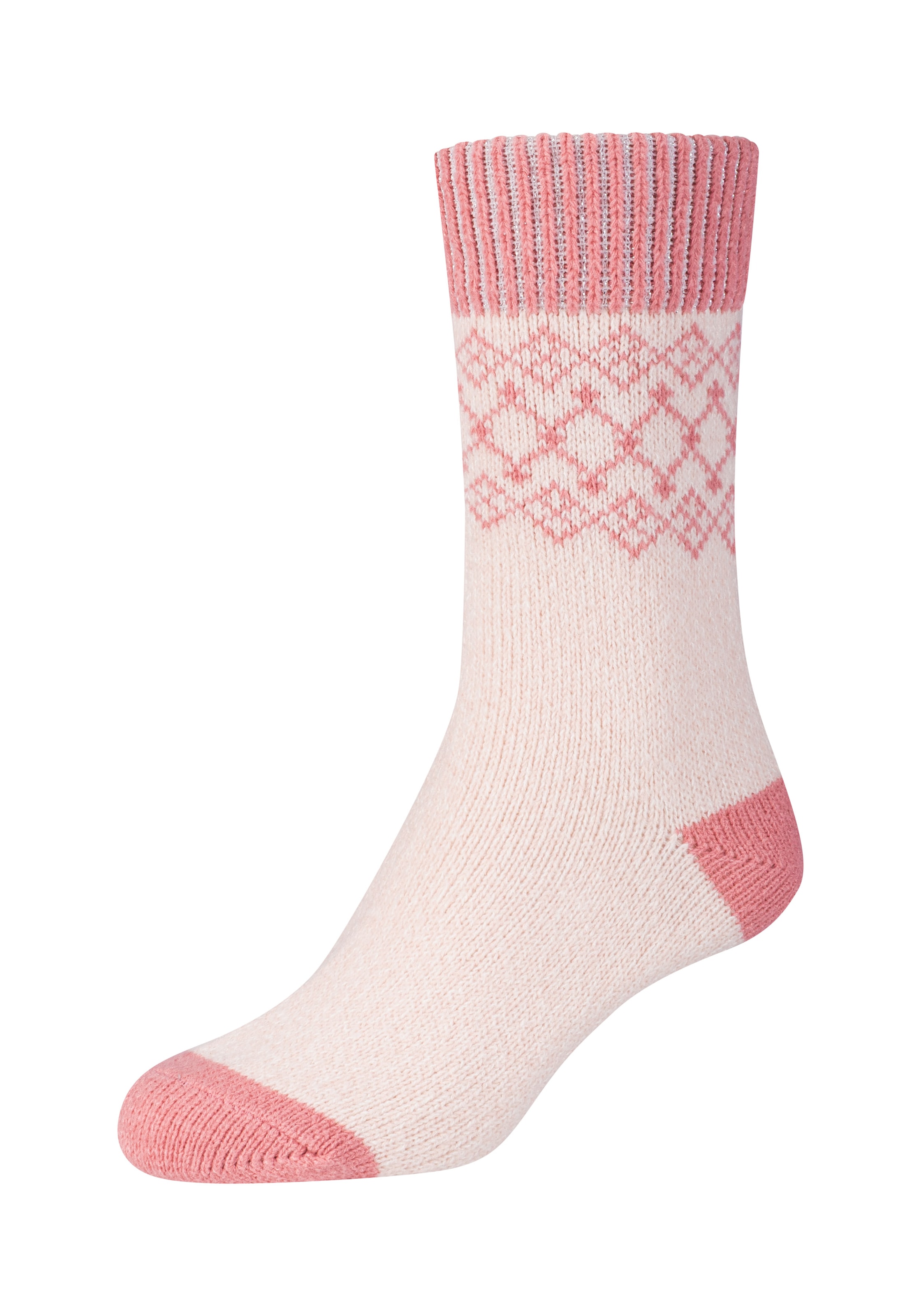 Camano Socken kuschelige Damen-Socken, mit Jacquardmuster, 4 Paar im Set