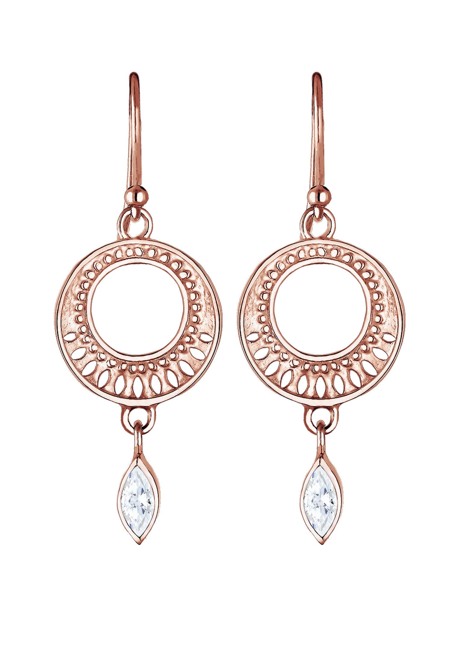 Elli Premium Paar Ohrhänger »Ohrringe Ohrhänger Ornament Zirkonia 925 Sterling Silber«