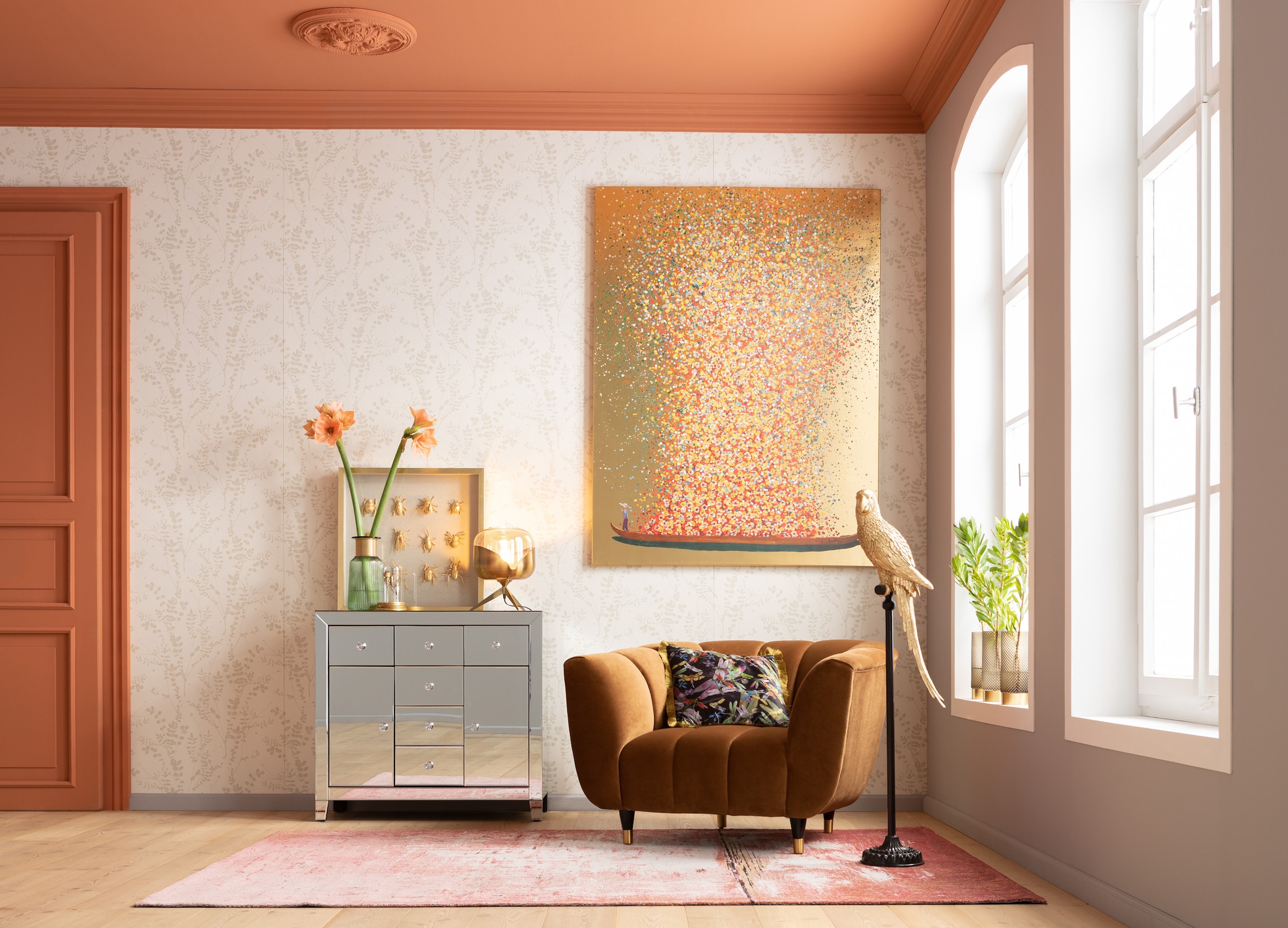 Kare Design Dekofigur »Parrot Gold 116cm«