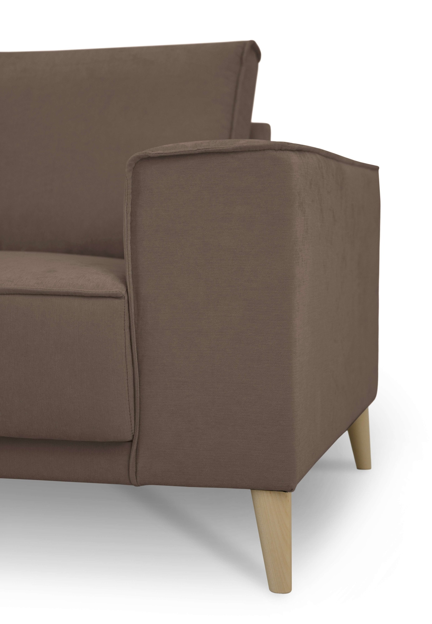 OTTO home 3-Sitzer »Oland Skandi, weicher Chenille-Stoff« 224 cm, Wellenunterfederung, Skandi-Design, Massivholzfüße